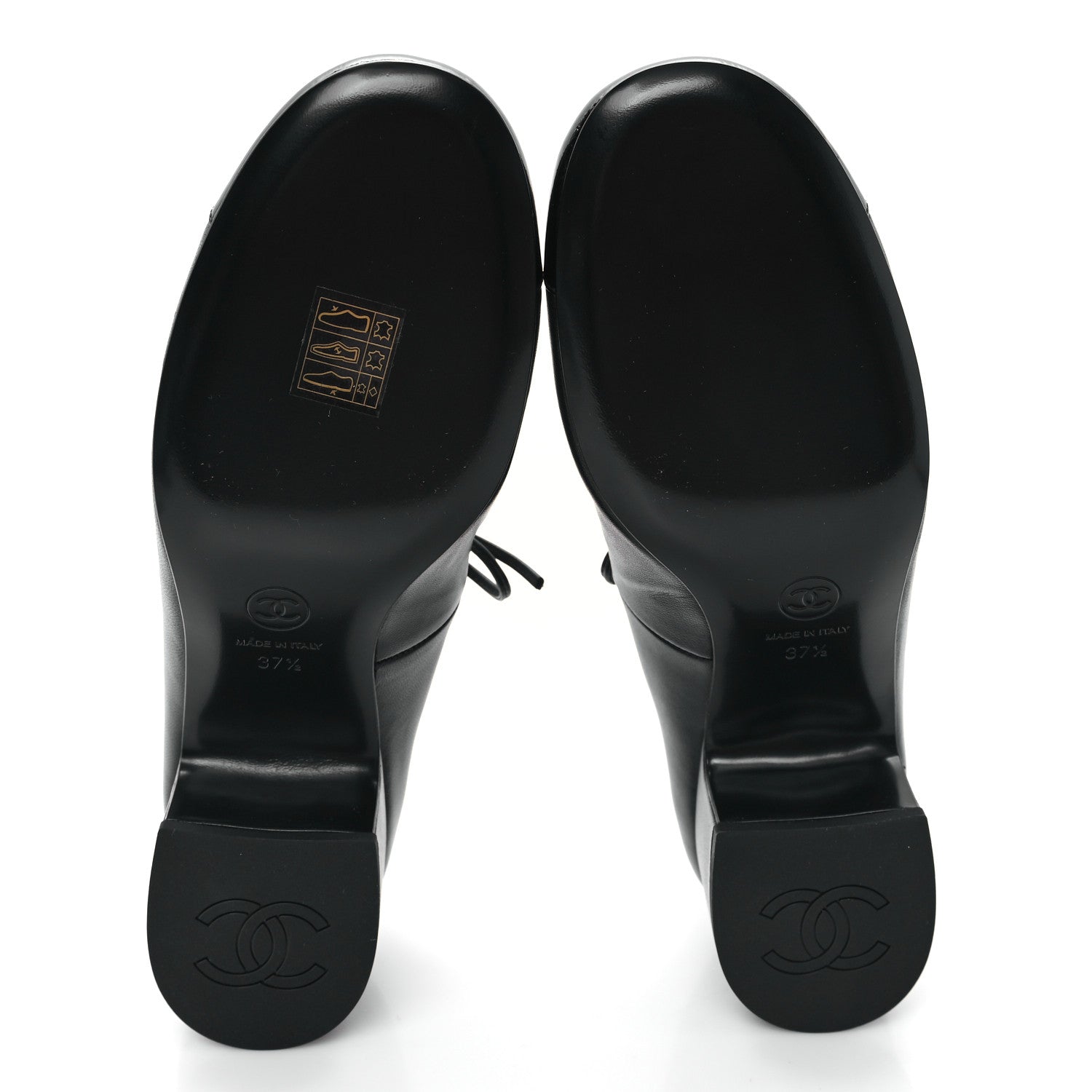 Lambskin Patent Cap Toe CC Mary Jane Pumps 37.5 Black