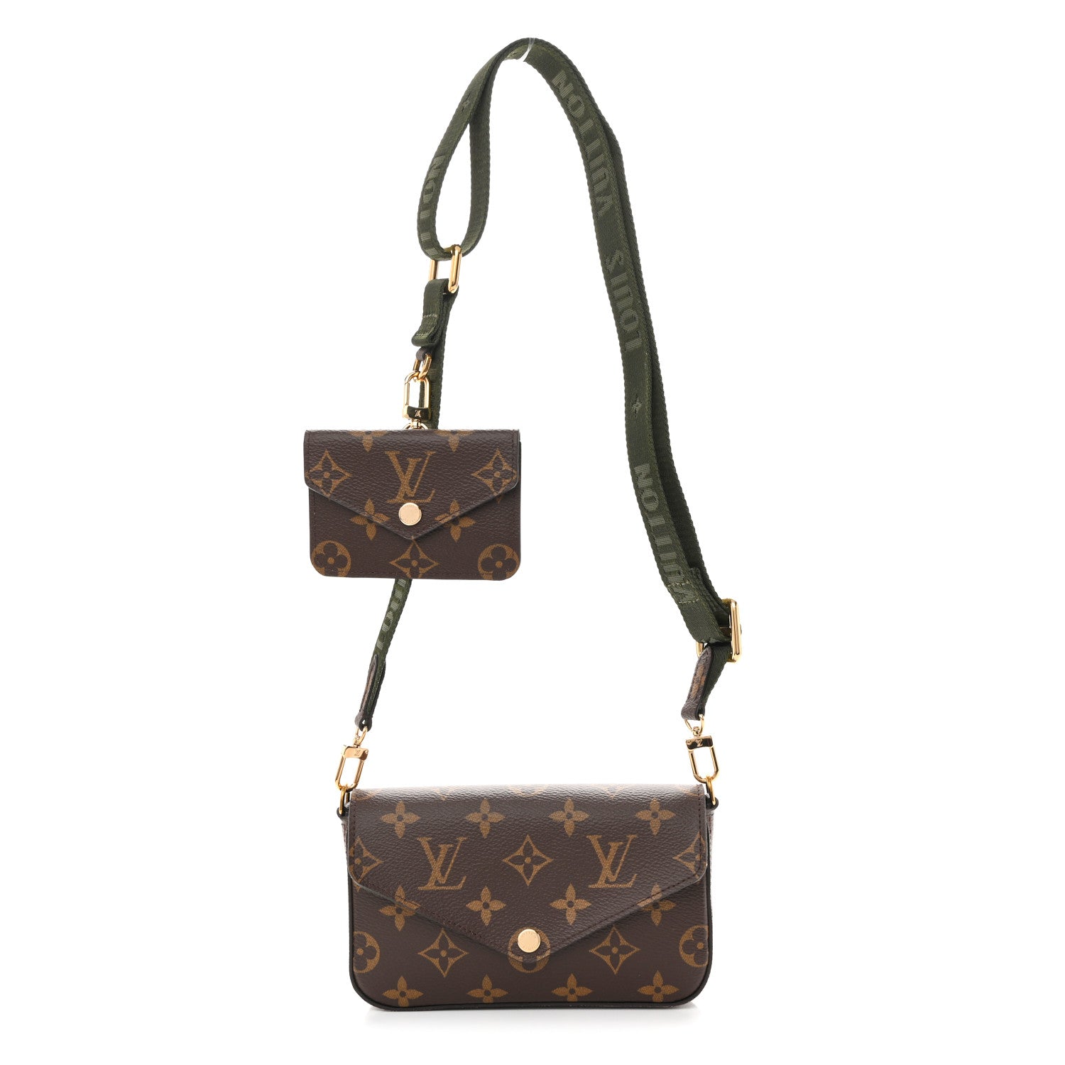 Monogram Felicie Strap & Go Kaki