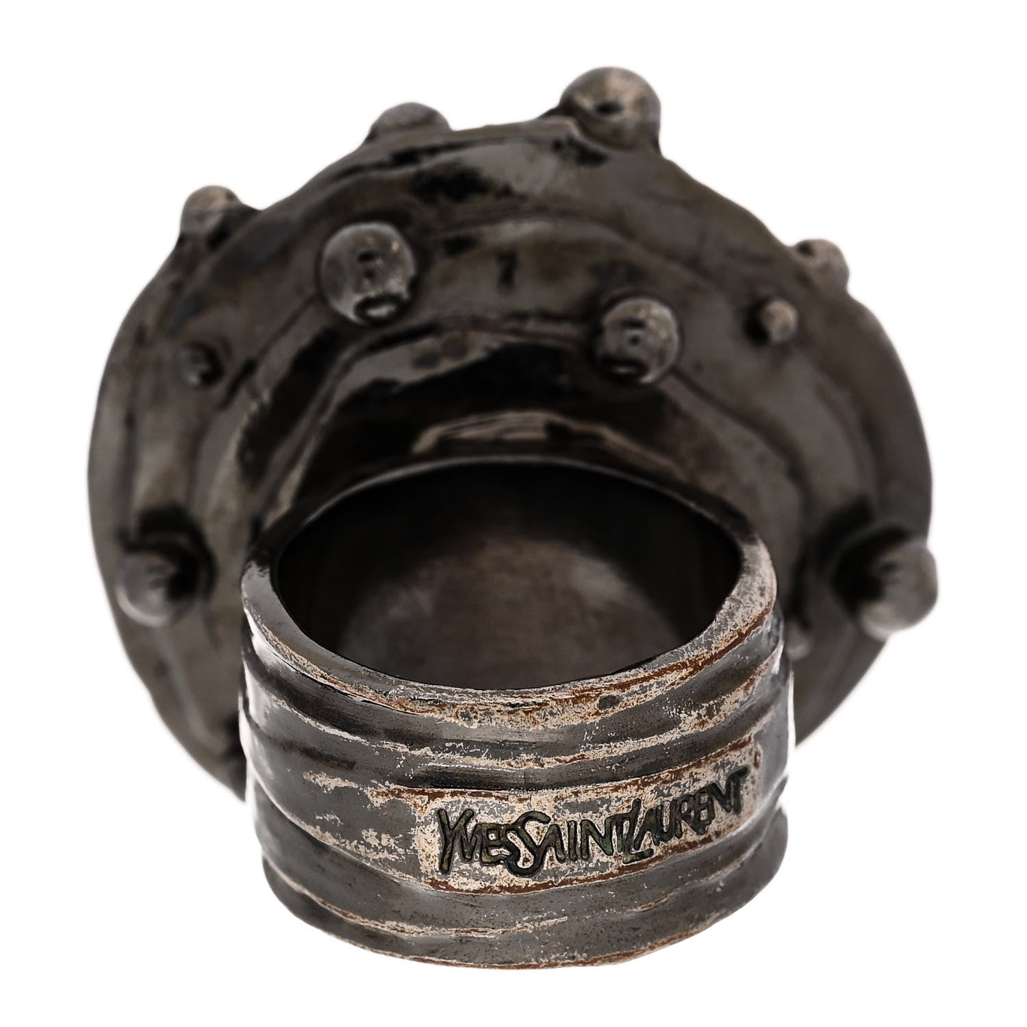 Metal Ring 54 7 Gunmetal Black