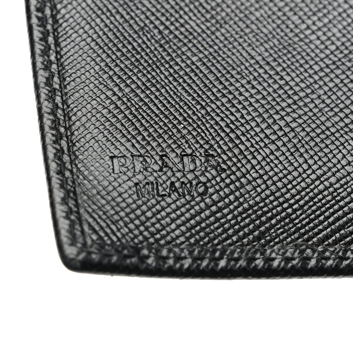 Saffiano Metal Tri-Fold Wallet Black