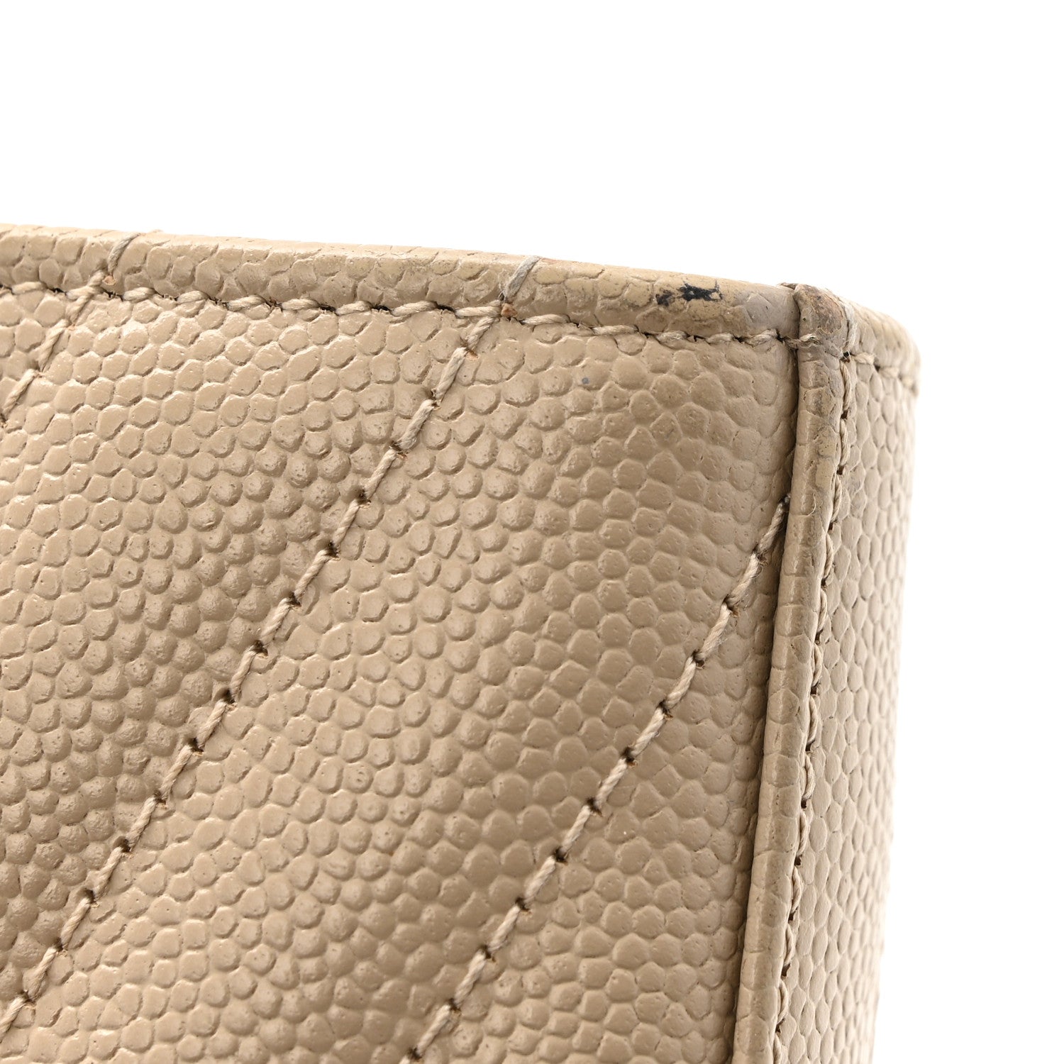 Grain De Poudre Matelasse Chevron Monogram Chain Wallet Dark Latte