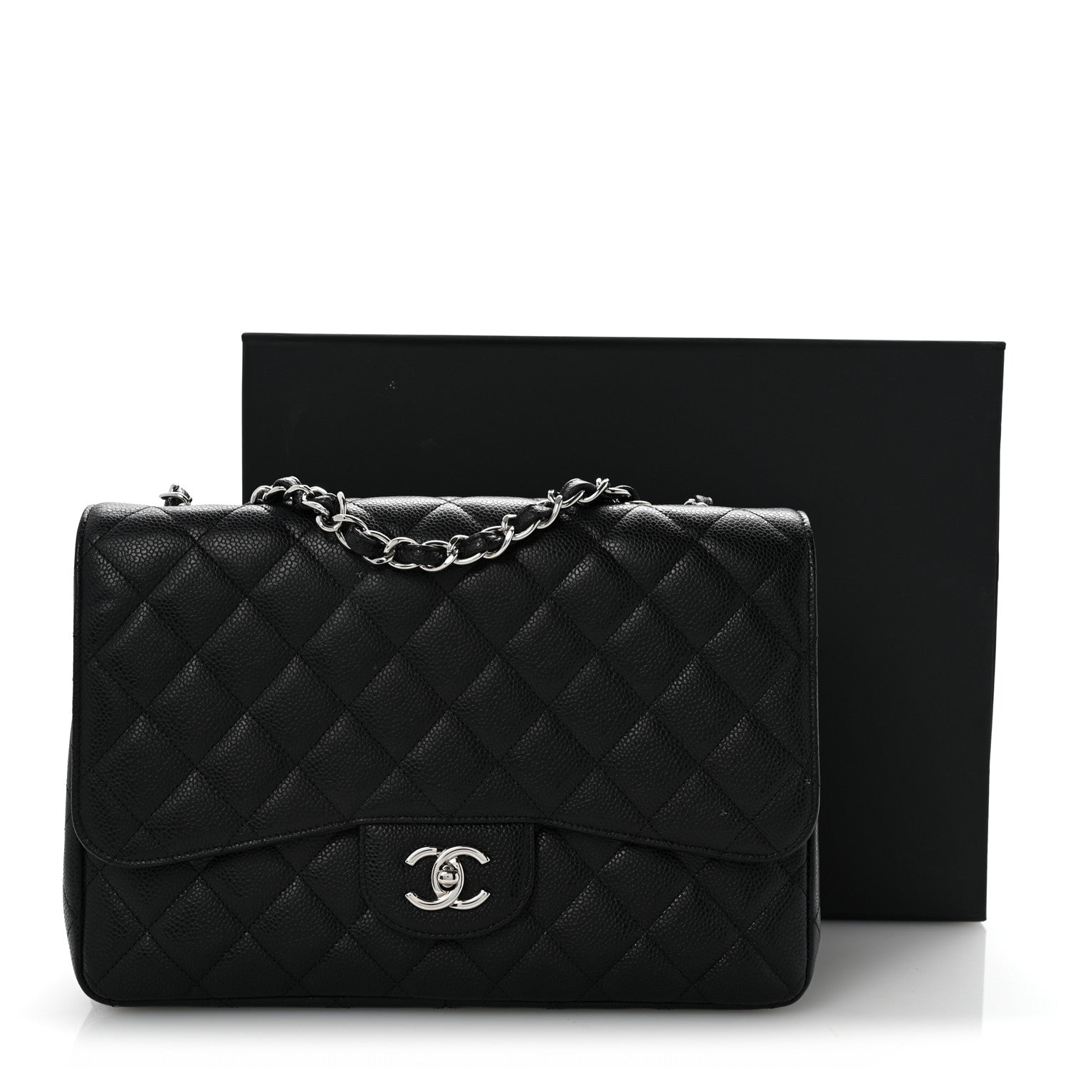Caviar Quilted Jumbo Single Flap Black