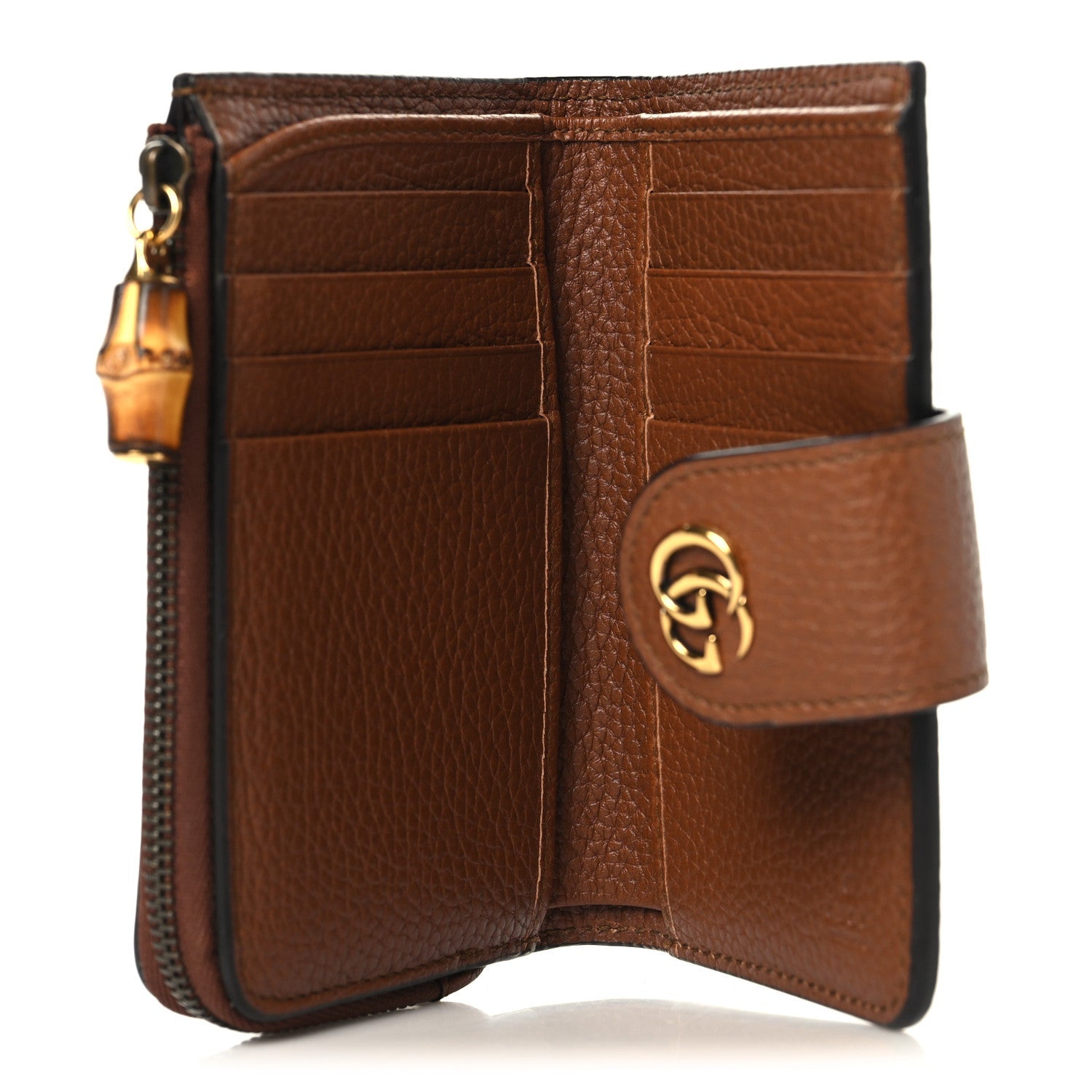 Piuma Calfskin Medium Bamboo Double G Wallet Cuir