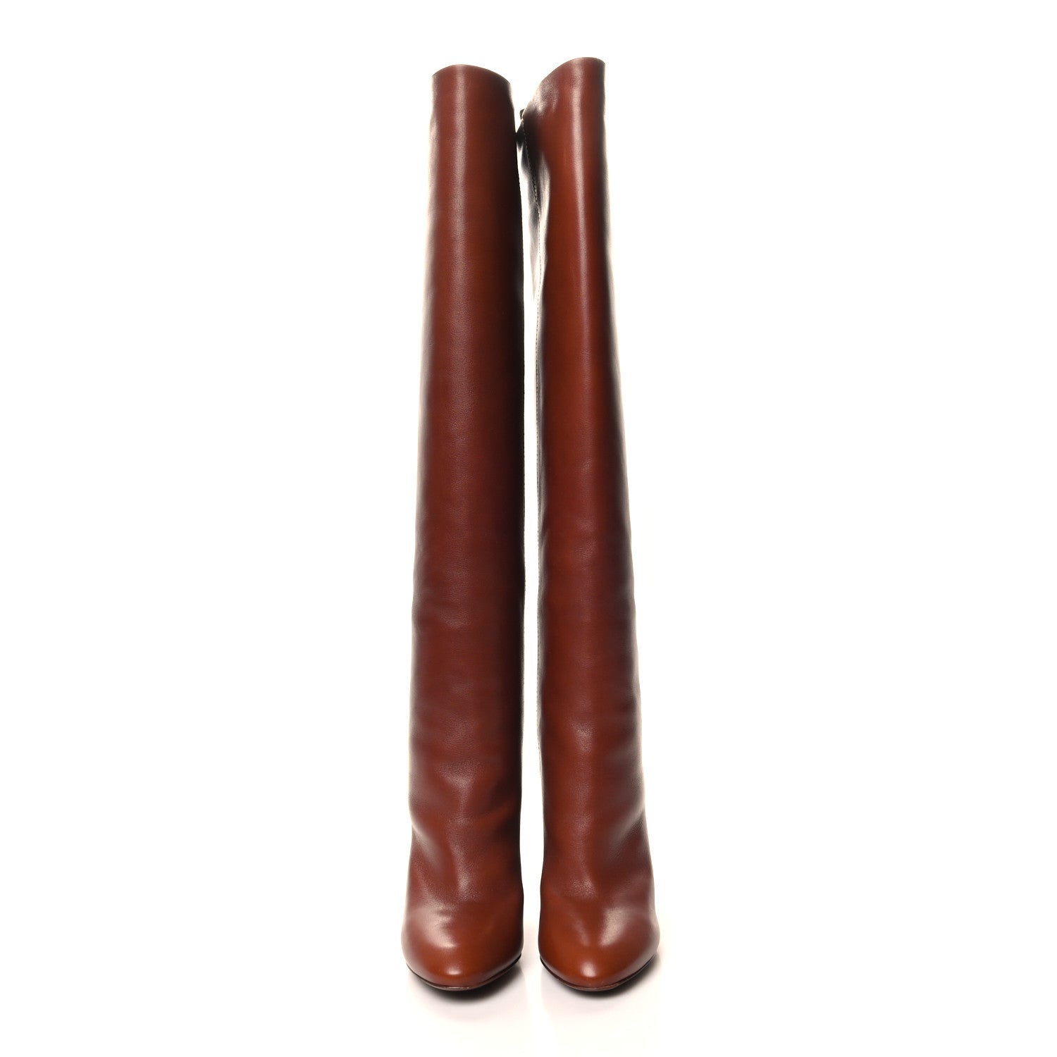 Calfskin Silhouette High Boots 36.5 Cognac