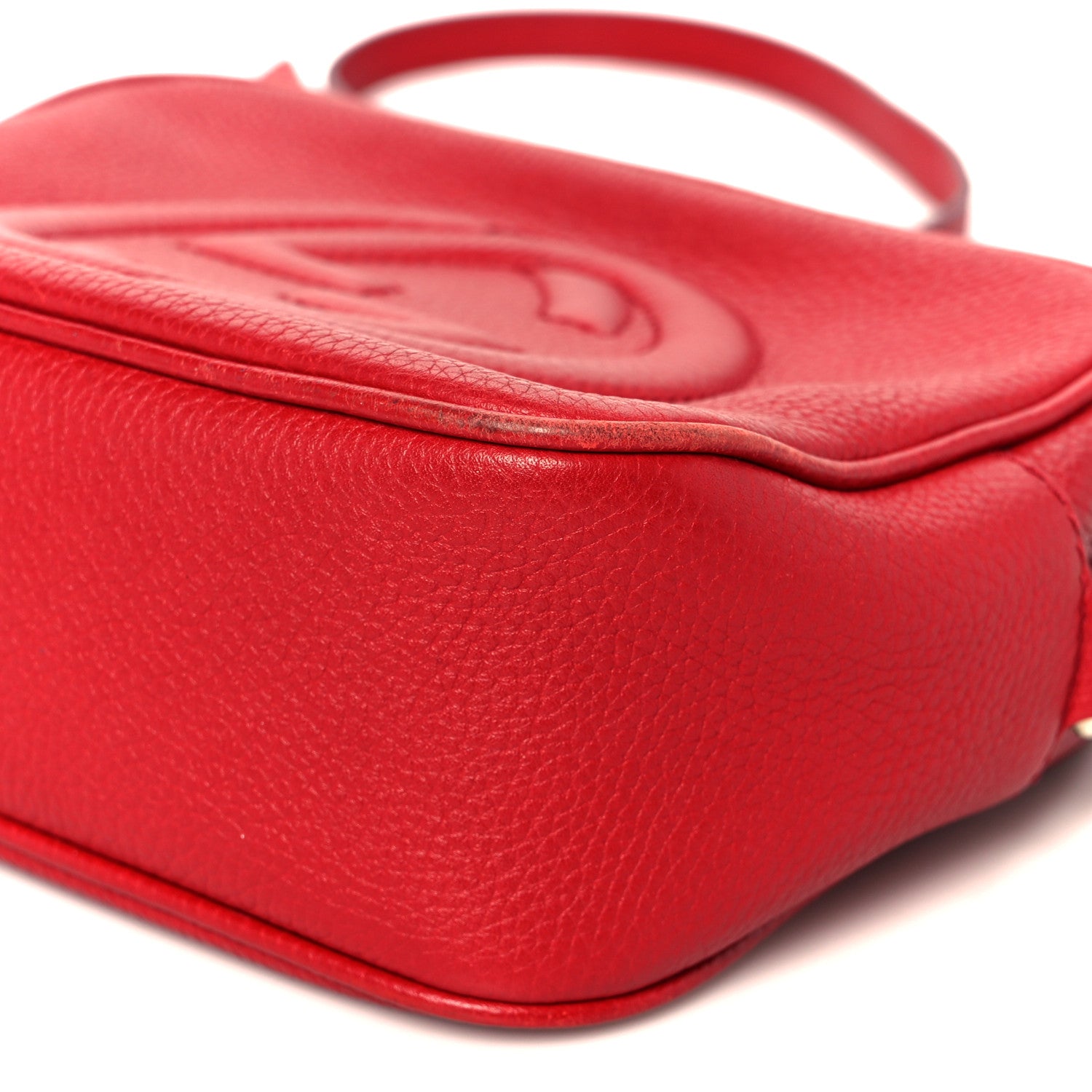 Pebbled Calfskin Small Soho Disco Bag Tabasco Red