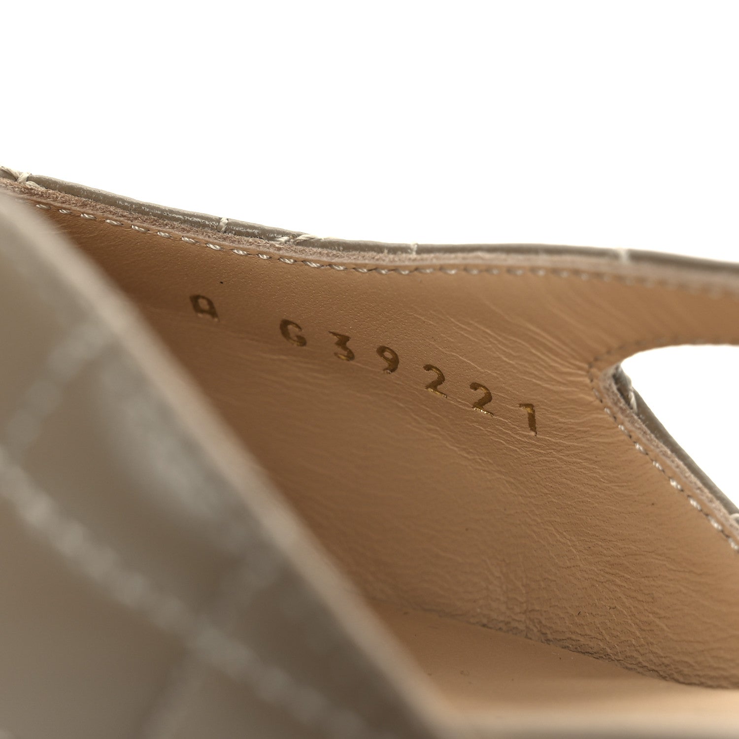 Lambskin Patent Cap Toe CC Slingback Flats 38 Beige Black