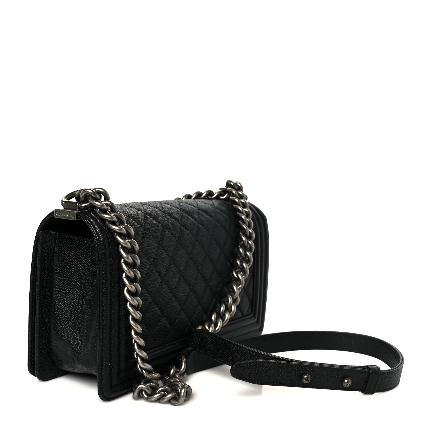Caviar Quilted Medium Boy Flap Black