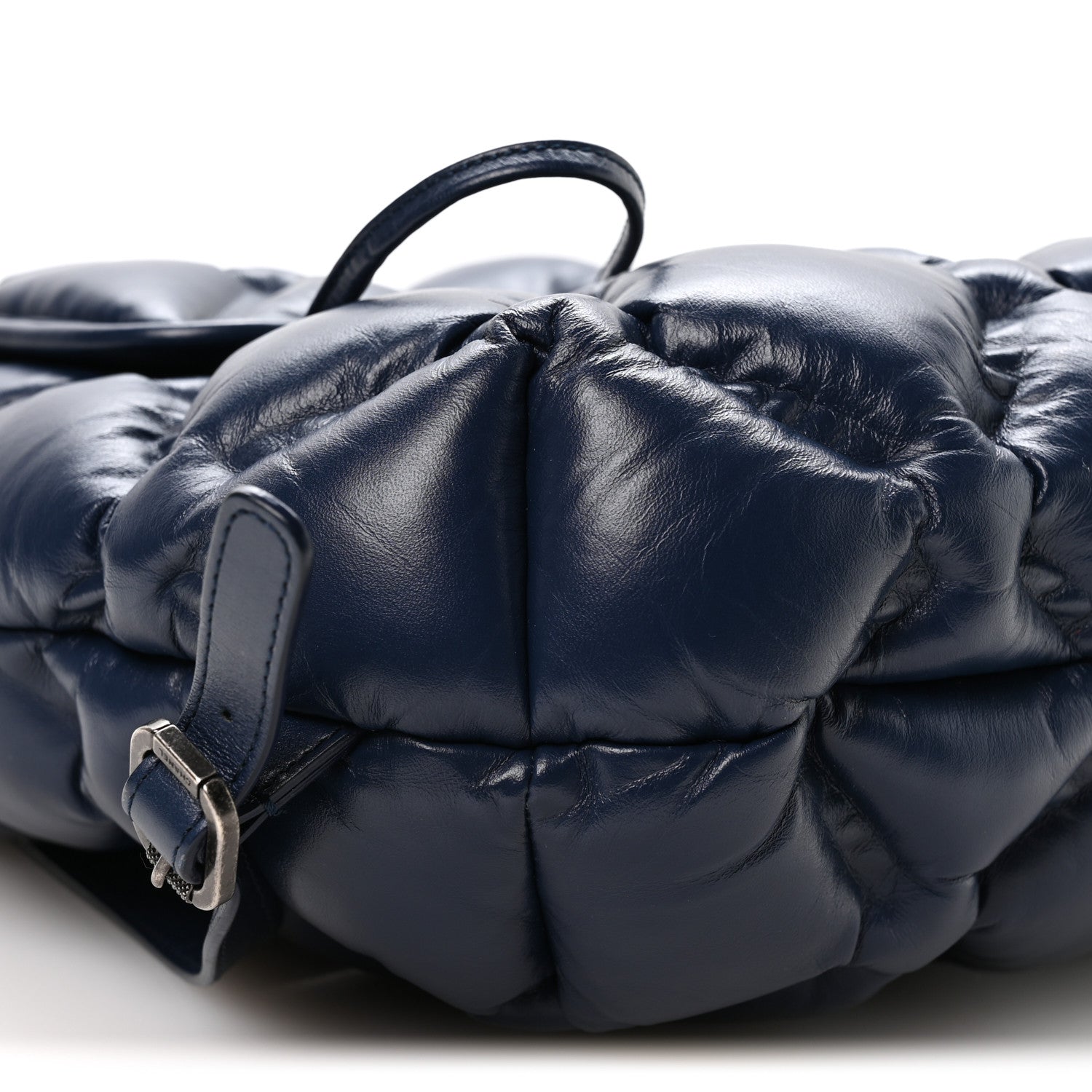 Calfskin Quilted Chesterfield Backpack Blue