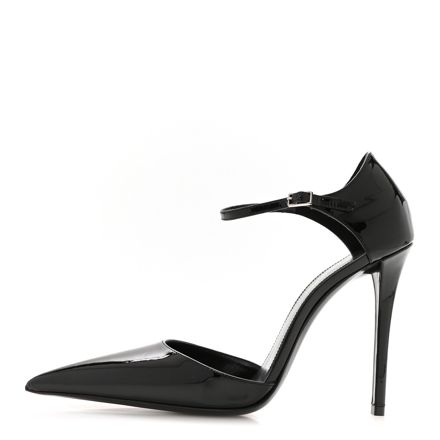 Vernice Grupy Avenue 110 Ankle Strap Pointed Pumps 38.5 Black