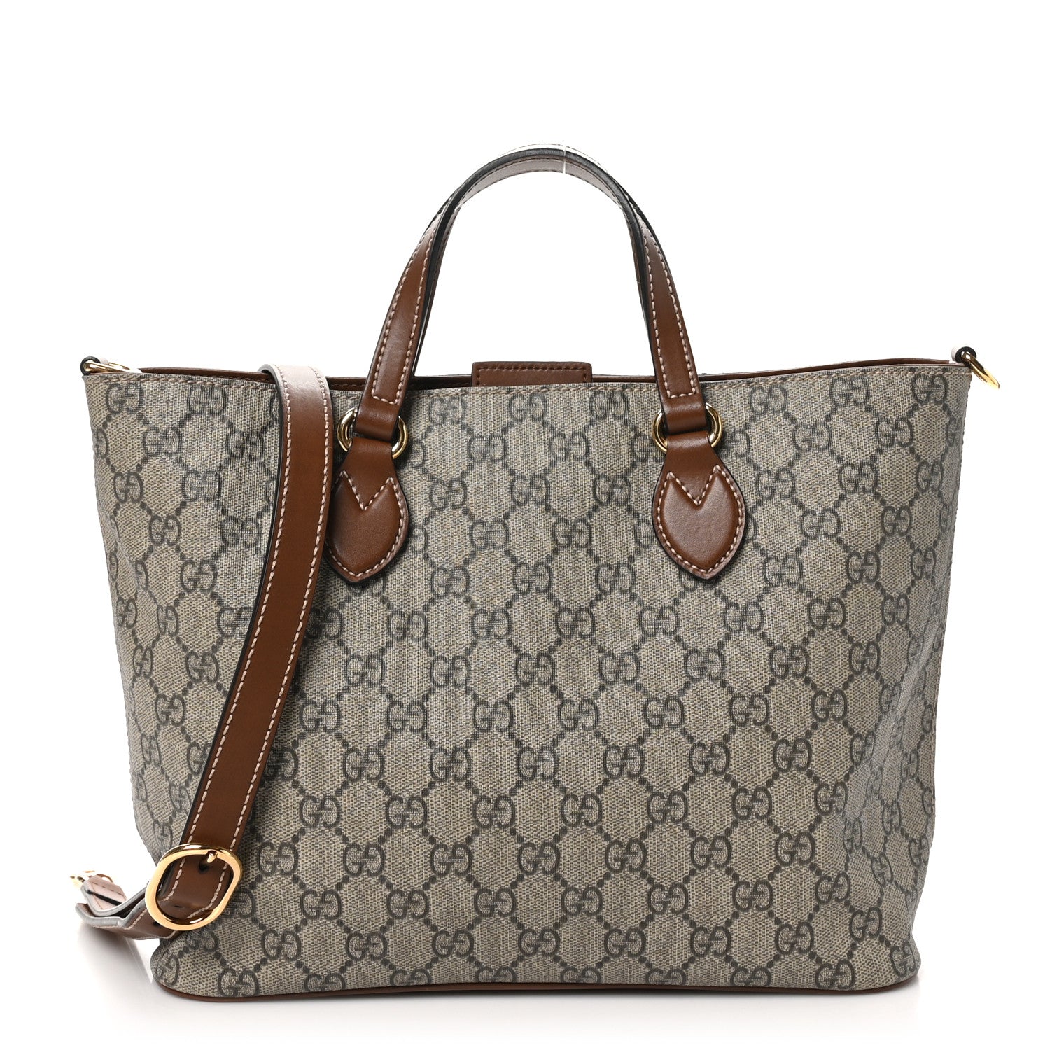 Soft GG Supreme Monogram Small Crossbody Tote Beige Cuir