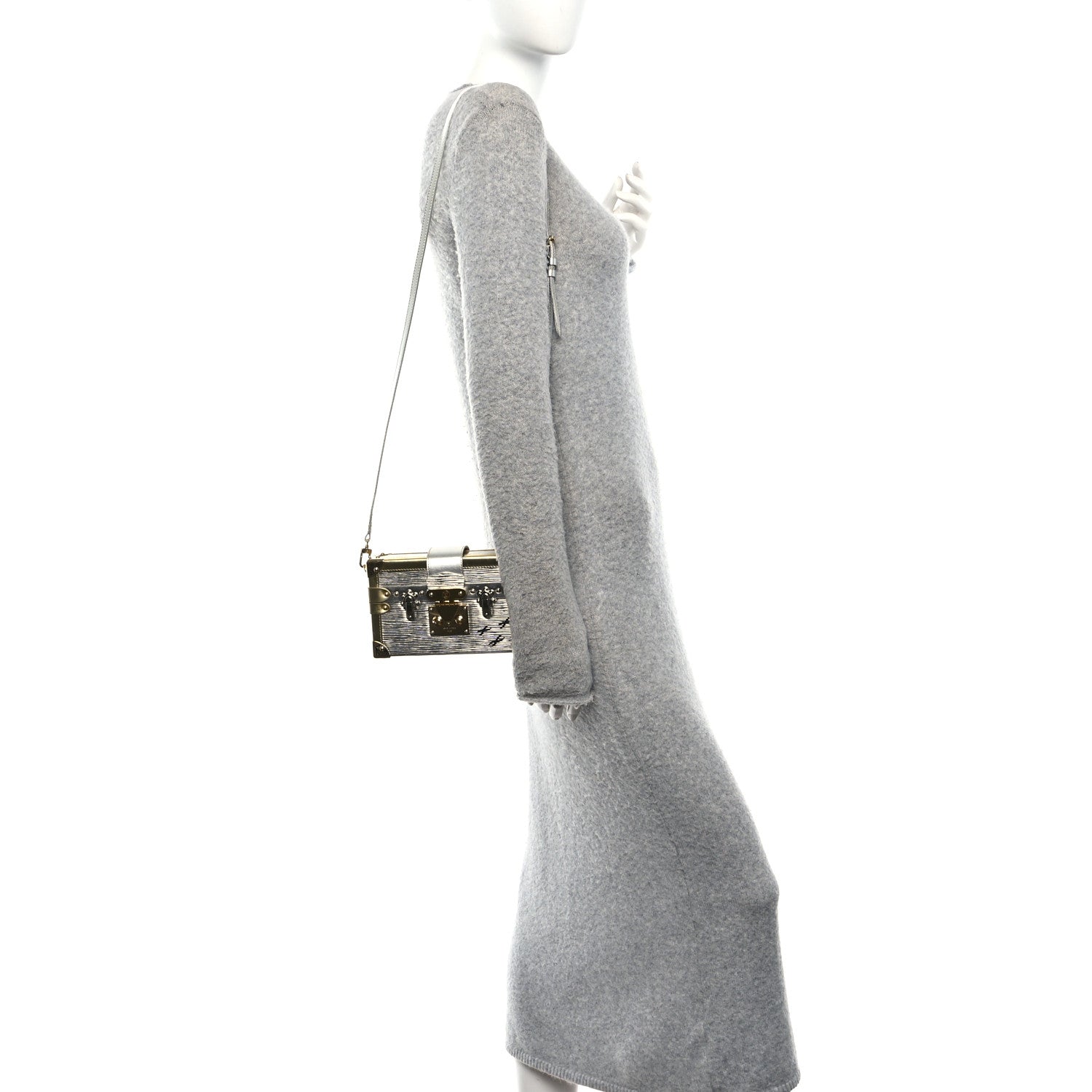 Metallic Epi Petite Malle Silver
