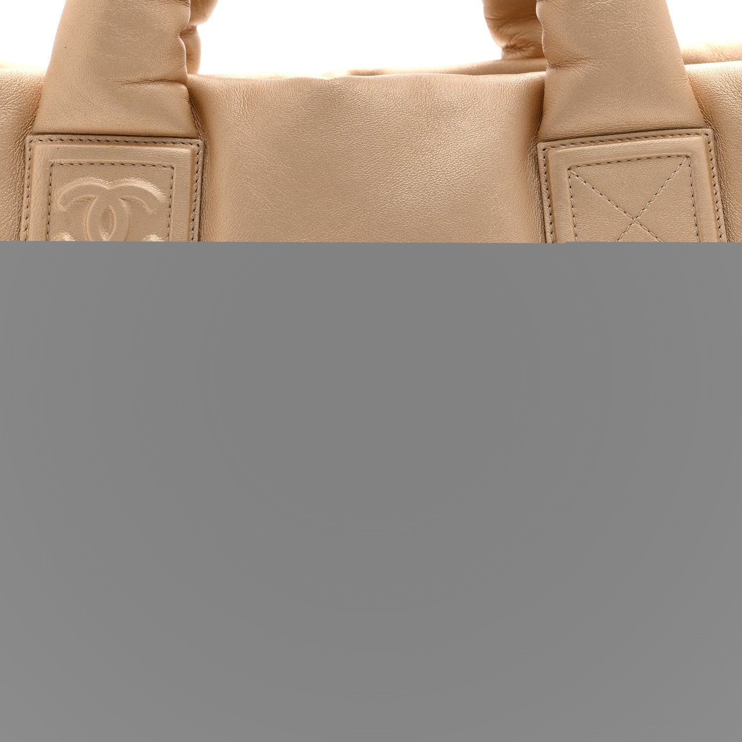 Metallic Lambskin Medium Coco Cocoon Reversible Tote Light Gold