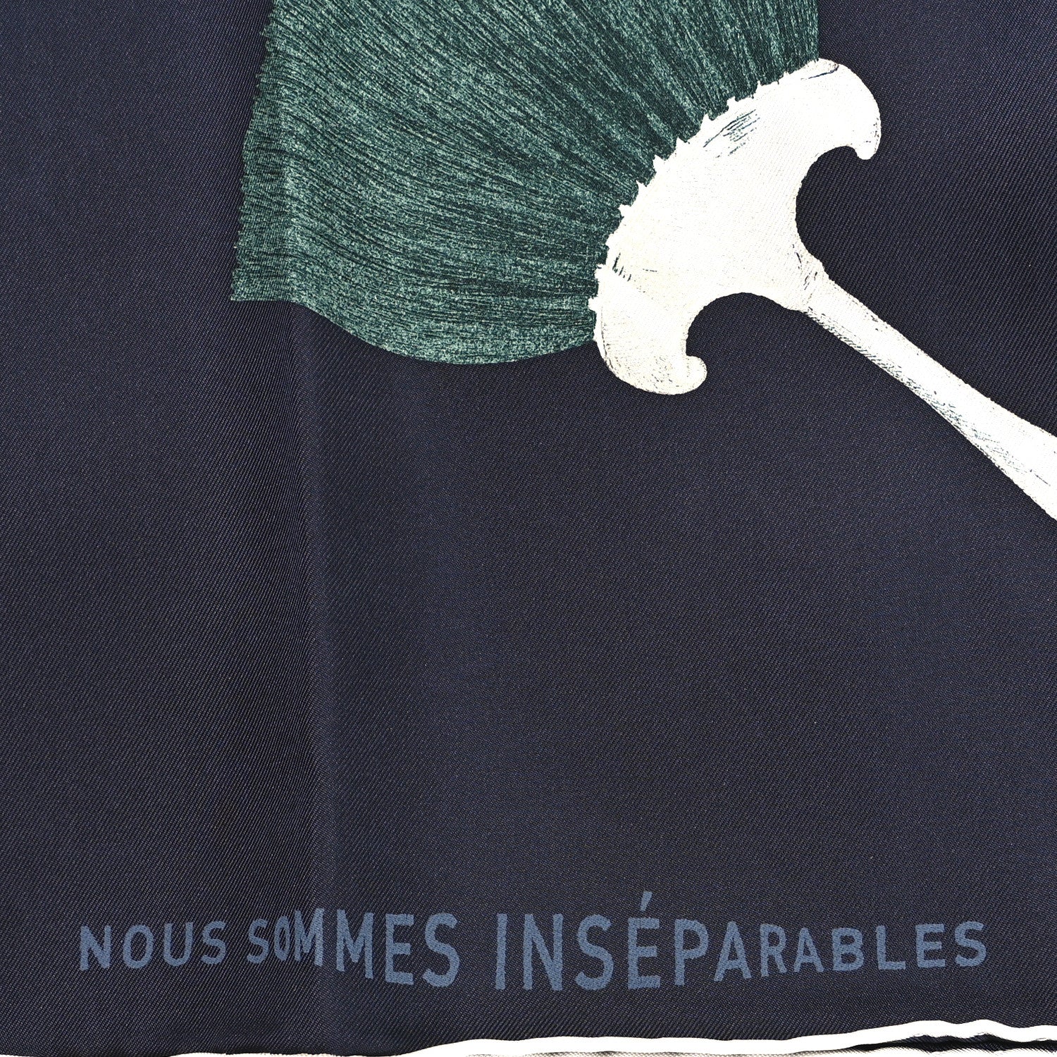 Silk Nous Sommes Inseparables Scarf 90 Caban Anthracite Creme
