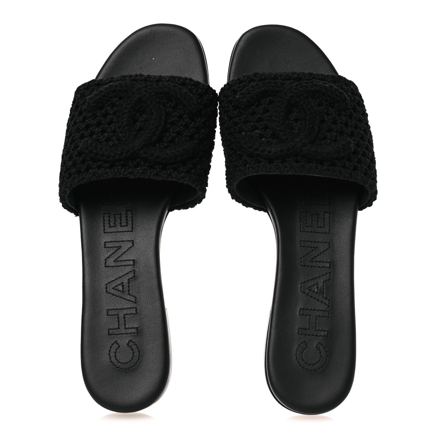 Crochet CC Mules Sandals 38.5 Black