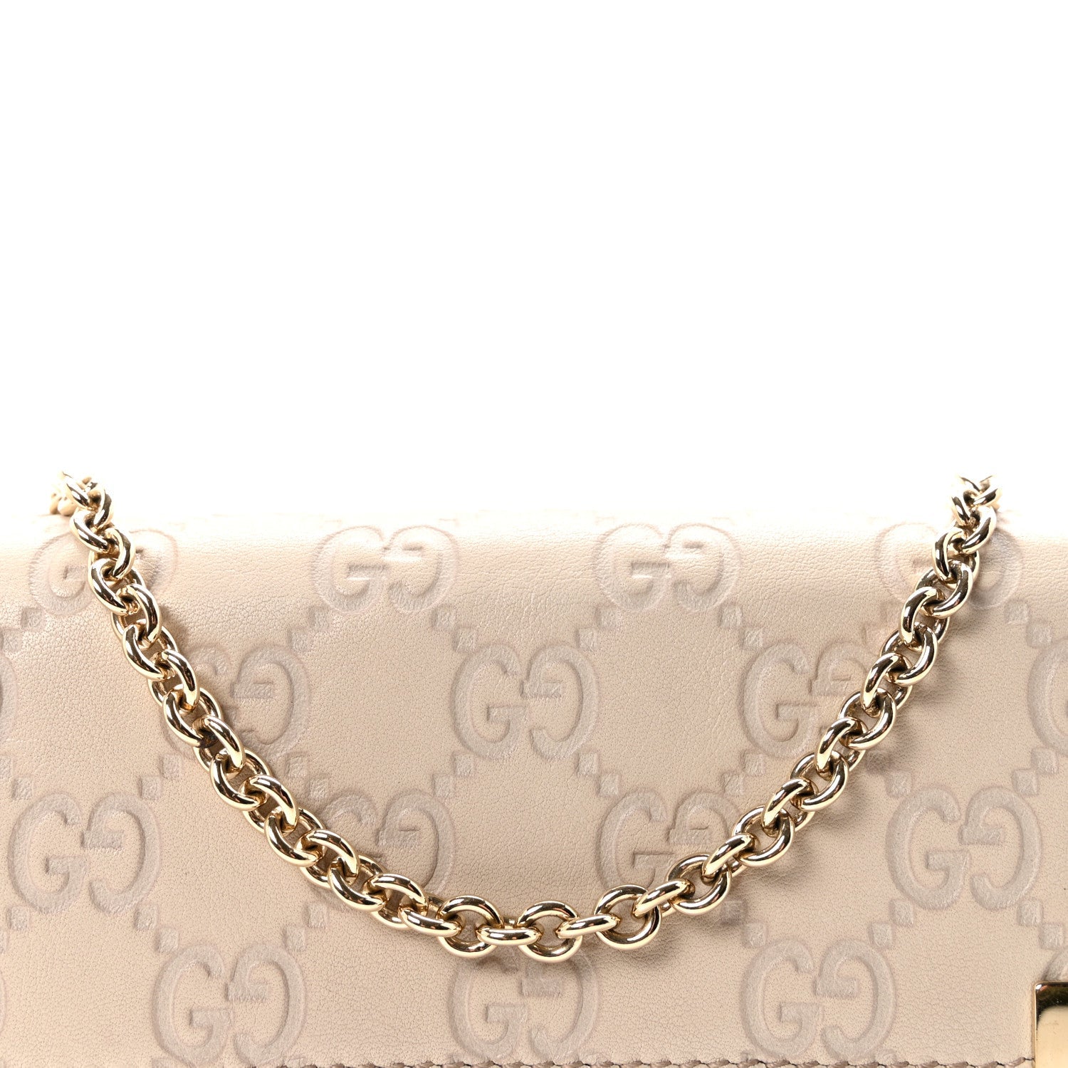 Guccissima Signature Dice Chain Wallet Off White