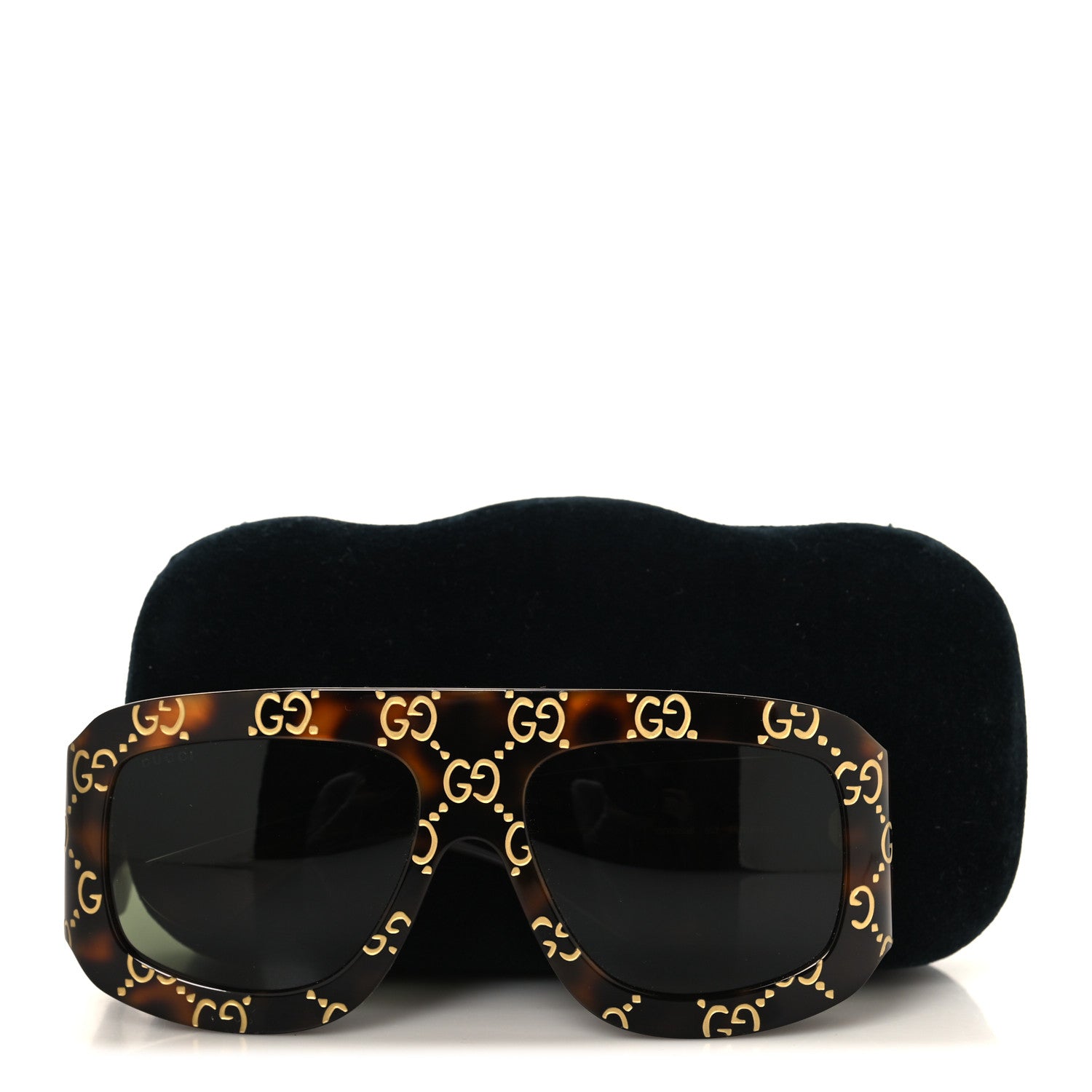 Acetate Monogram Shield Sunglasses GG0983S Havana