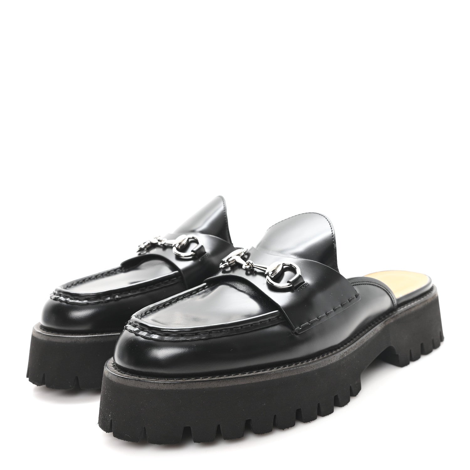 Magnum Calfskin Womens Horsebit Platform Mules 41 Black