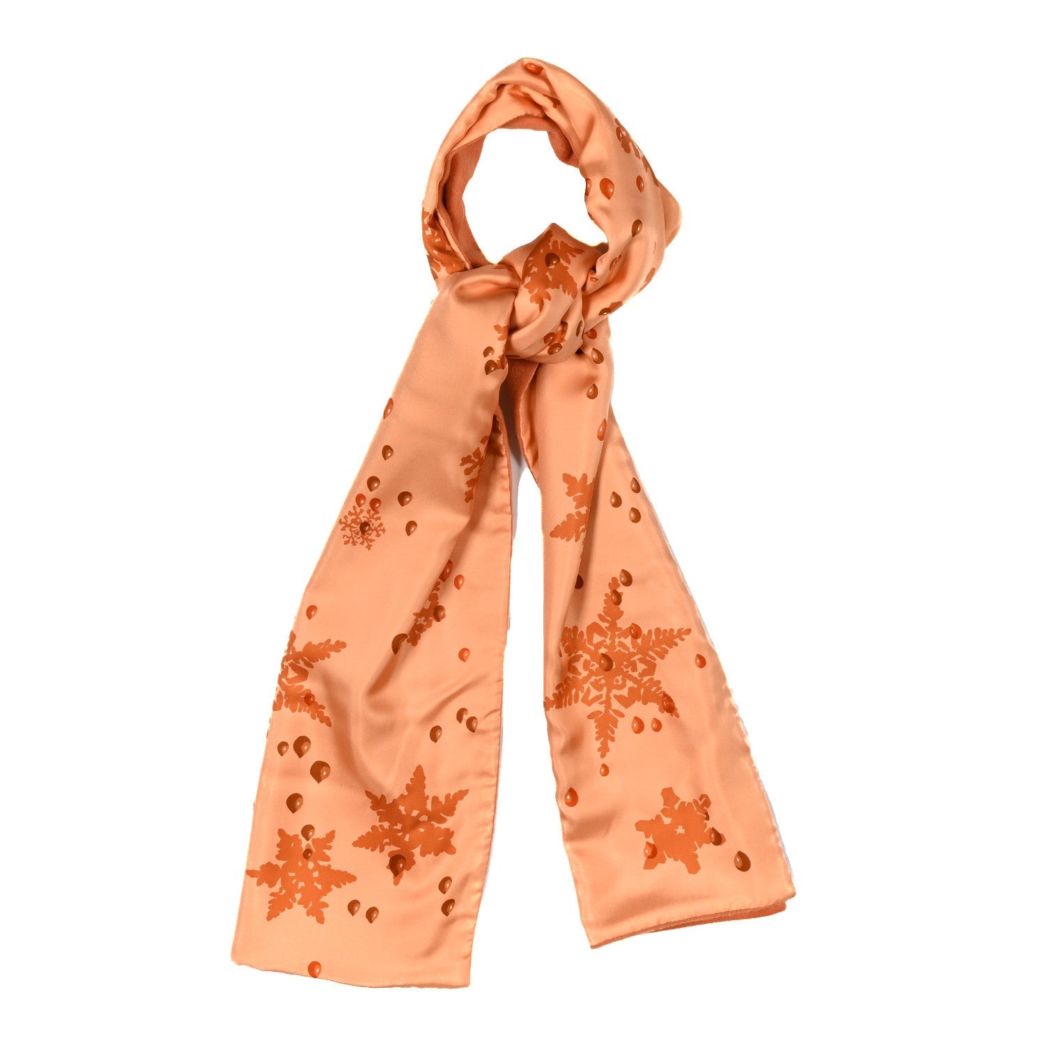 Silk Angora Snowflakes Scarf Orange
