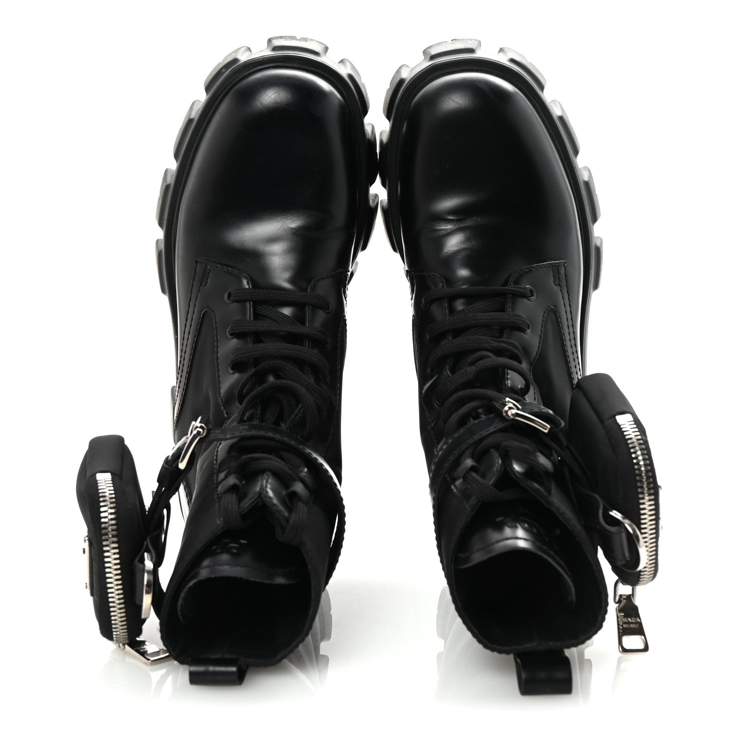 Spazzolato Rois Nylon Metal Triangle Logo Monolith Pouch Pocket 55mm Boots 38 Black
