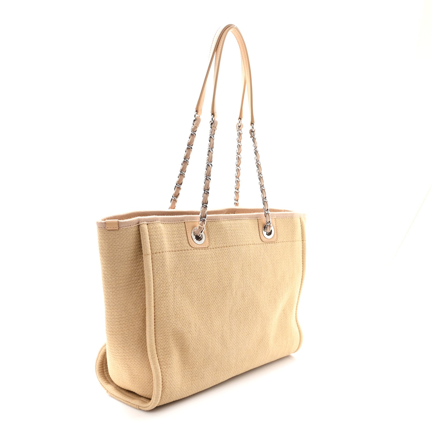 Mixed Fibers Small Deauville Tote  Beige