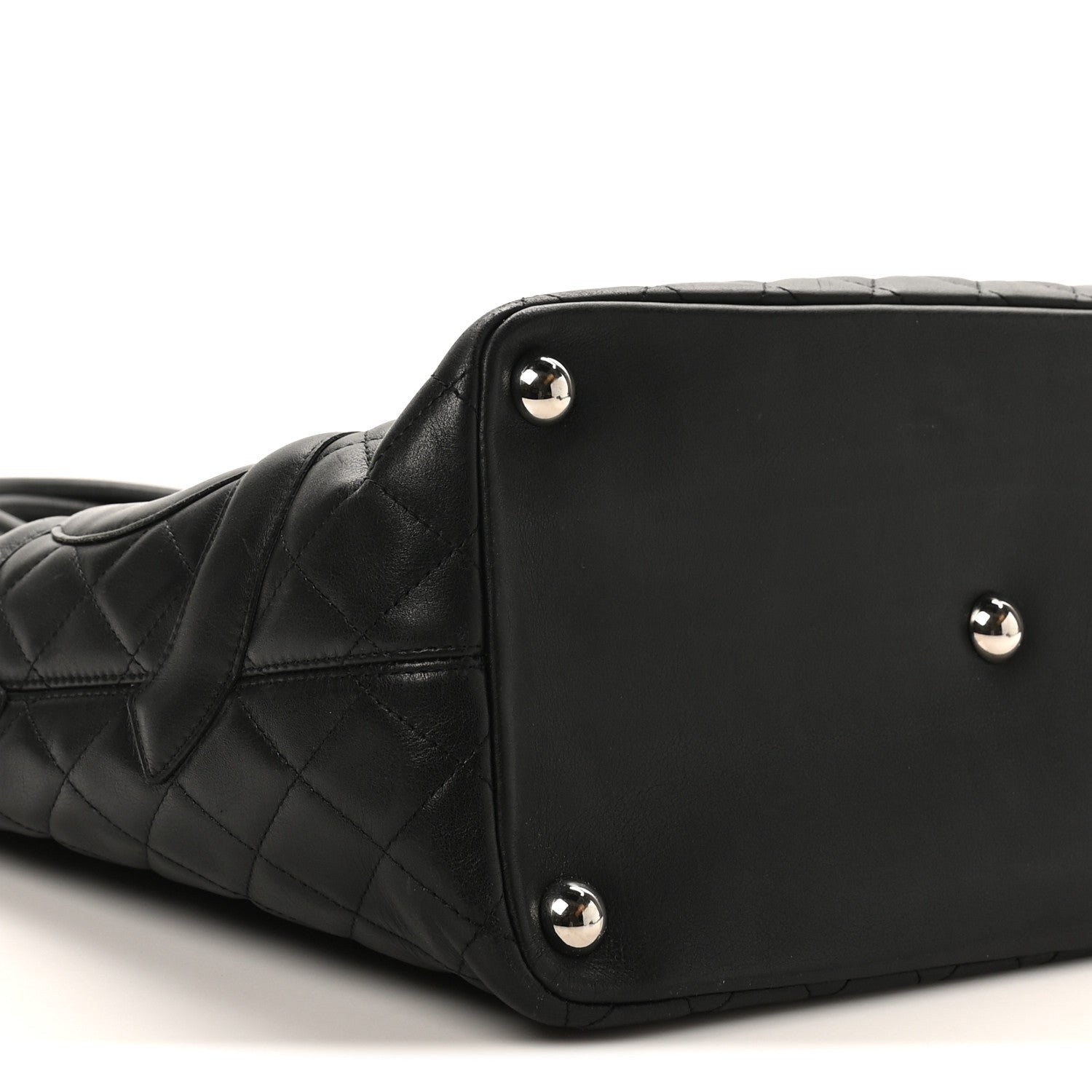 Calfskin Quilted Large Cambon Tote Black