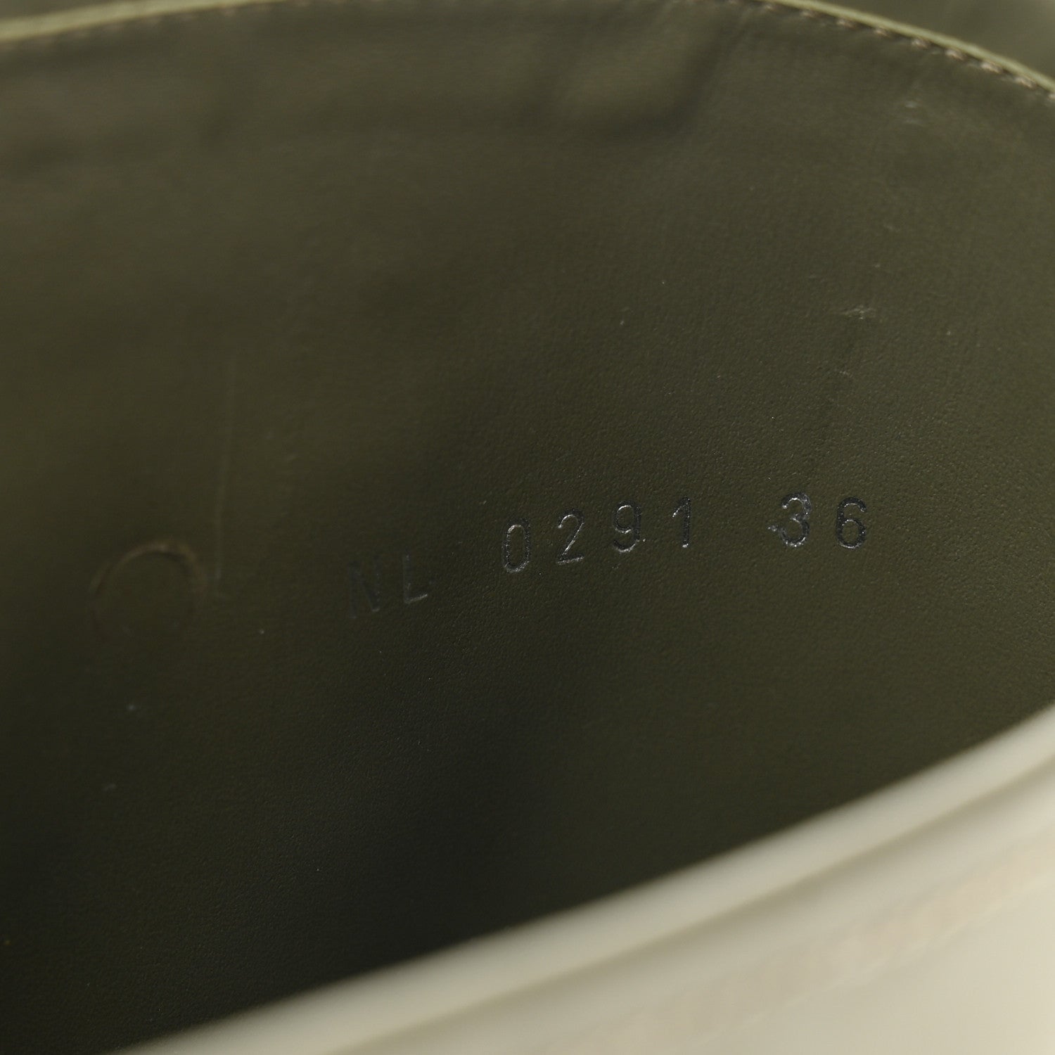 Rubber Calfskin Territory Flat High Boots 36 Khaki