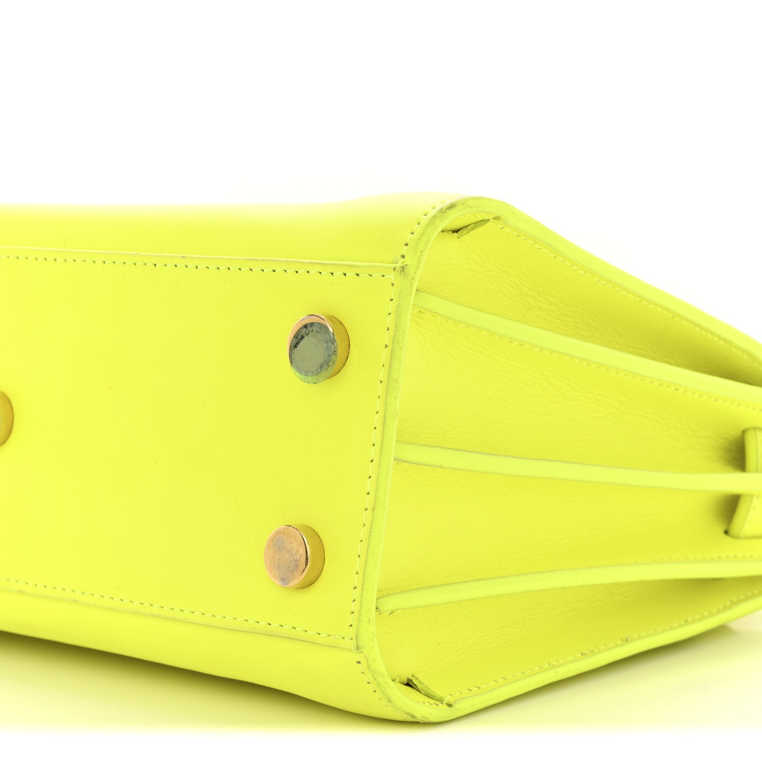 Calfskin Nano Sac De Jour Neon Yellow