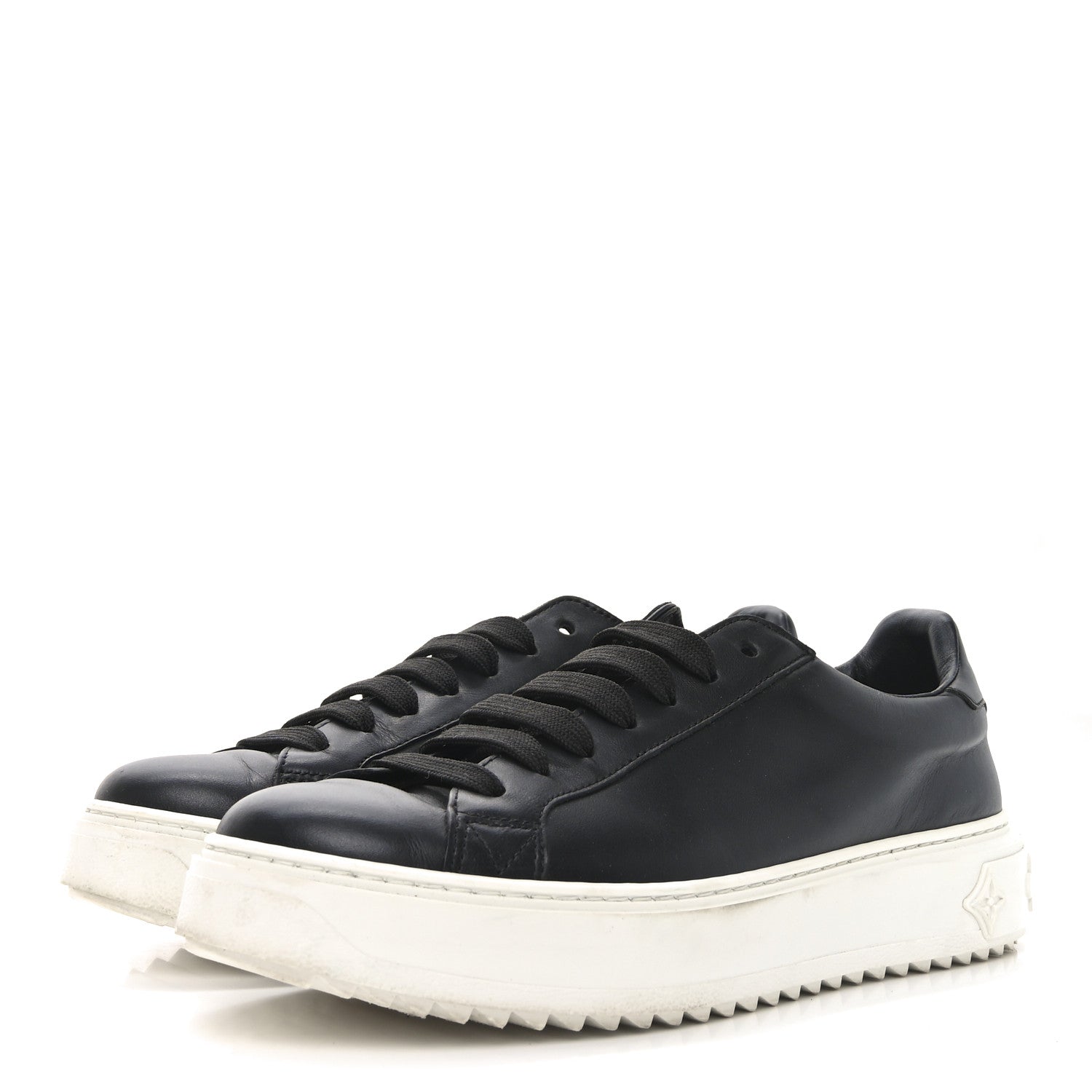 Calfskin Time Out Sneakers 39.5 Black