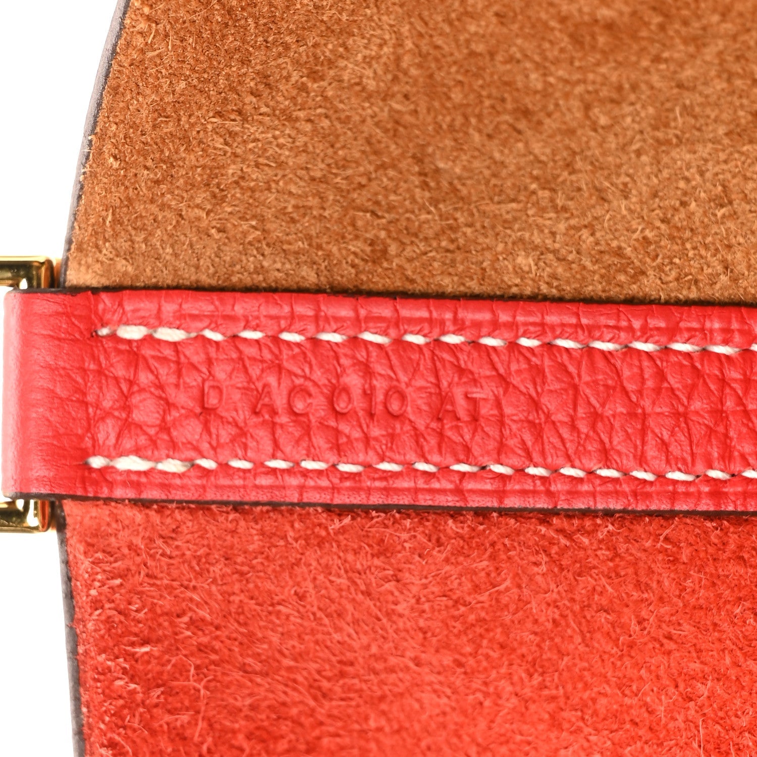 Taurillon Clemence Casaque Picotin Lock 22 MM Gold Rouge De Coeur