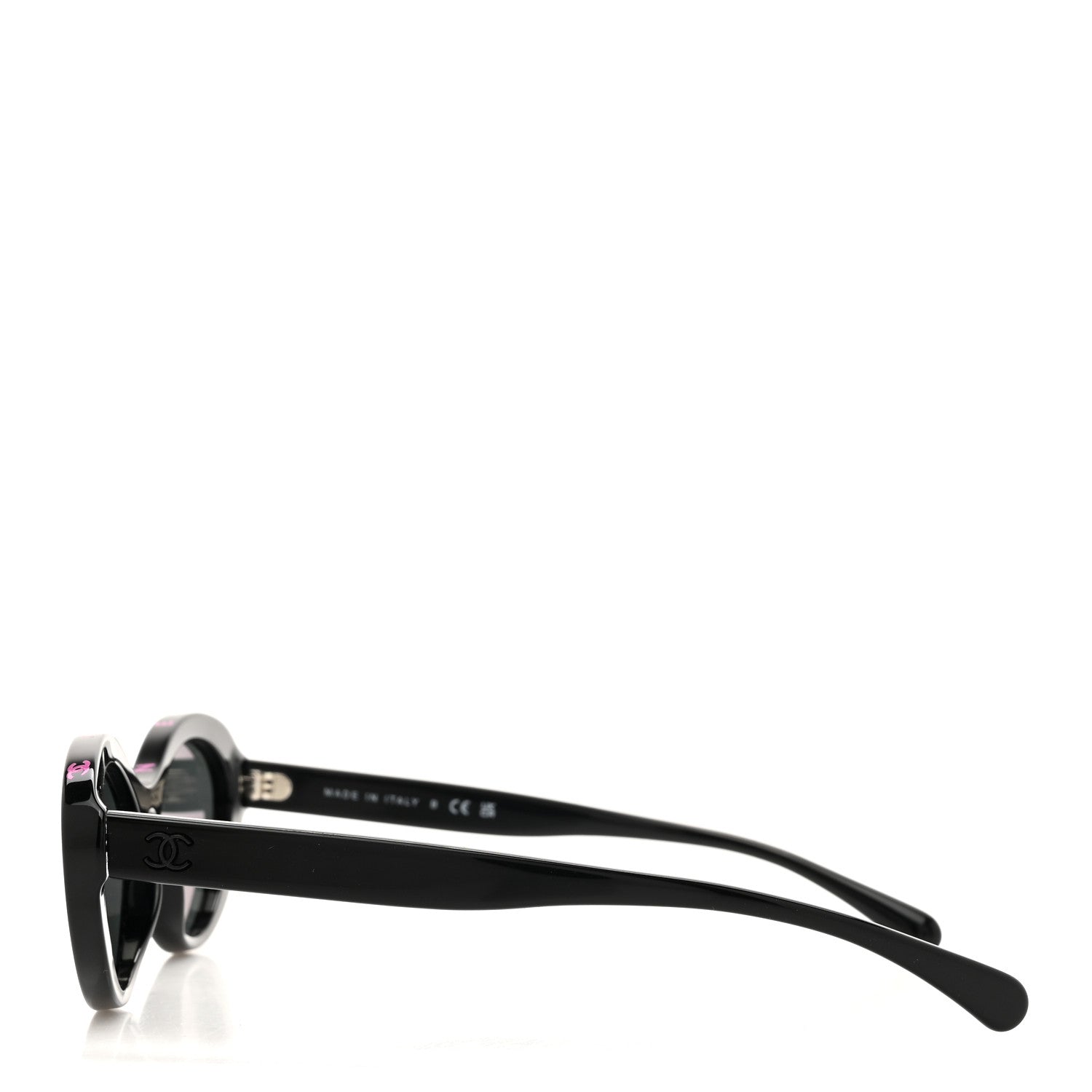 Acetate Oval Sunglasses 5416-A Black Pink