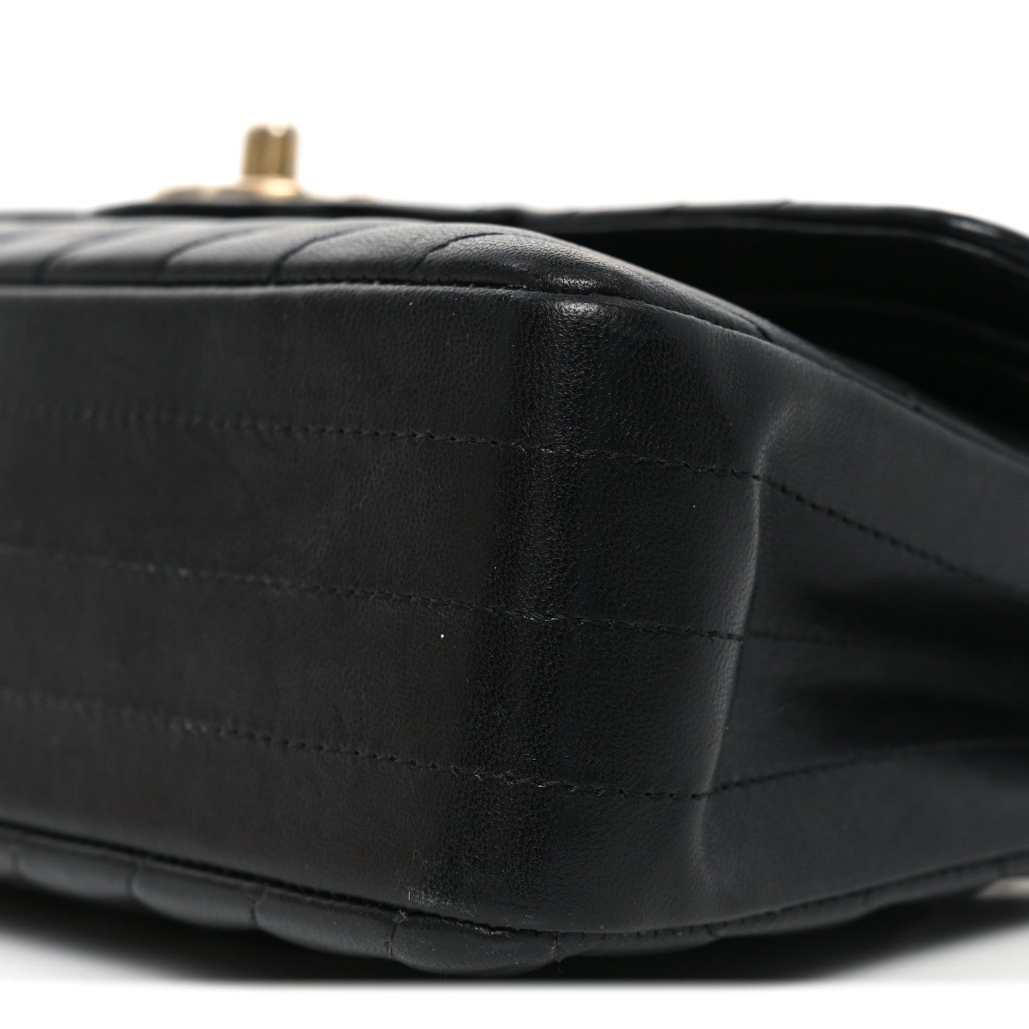 Lambskin Chevron Quilted Small Double Flap Black