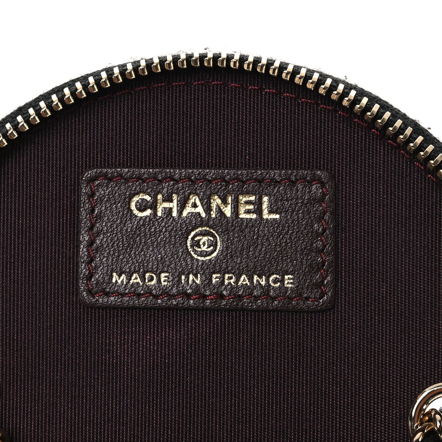 Lambskin Quilted Round Small Vanity Case With Chain Black