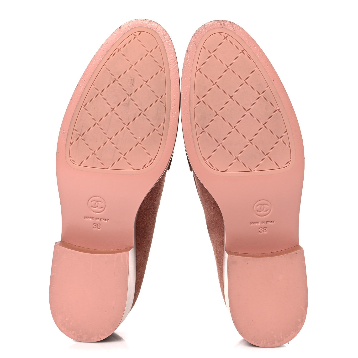 Suede Metal CC Mocassin Loafers 38 Pink