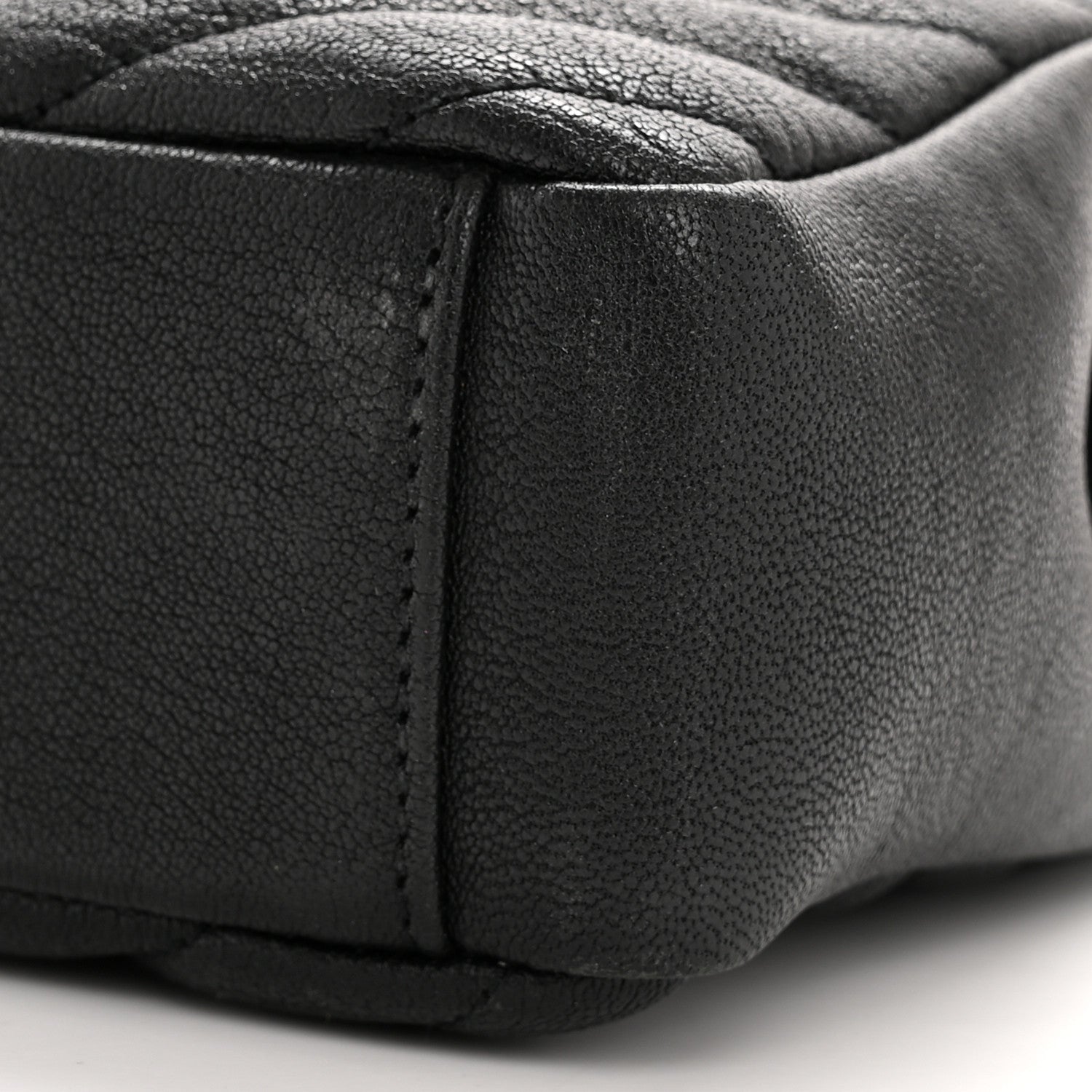 Sheepskin Matelasse Chevron Monogram Medium College Bag Black