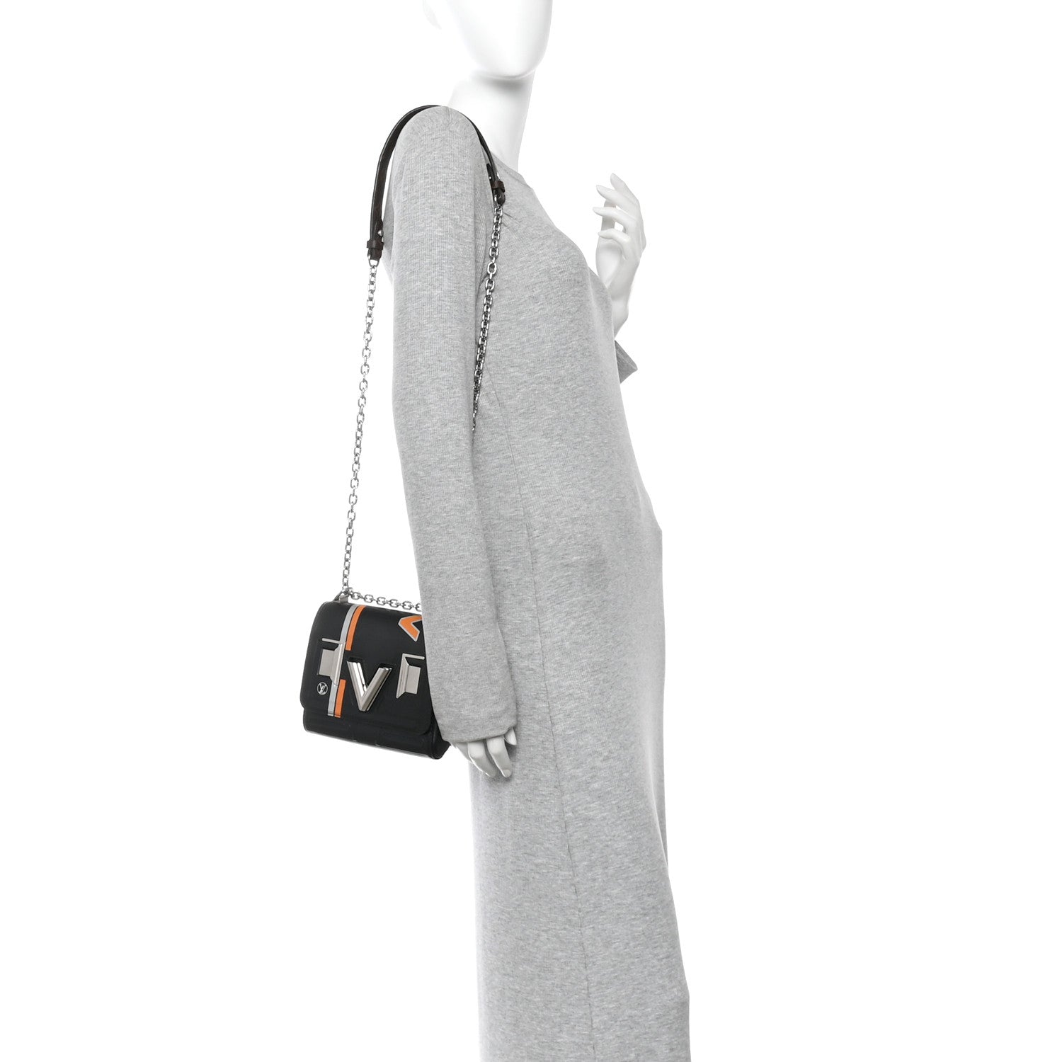 Epi Monogram Spaceship Embossed Twist Shoulder Bag PM Black