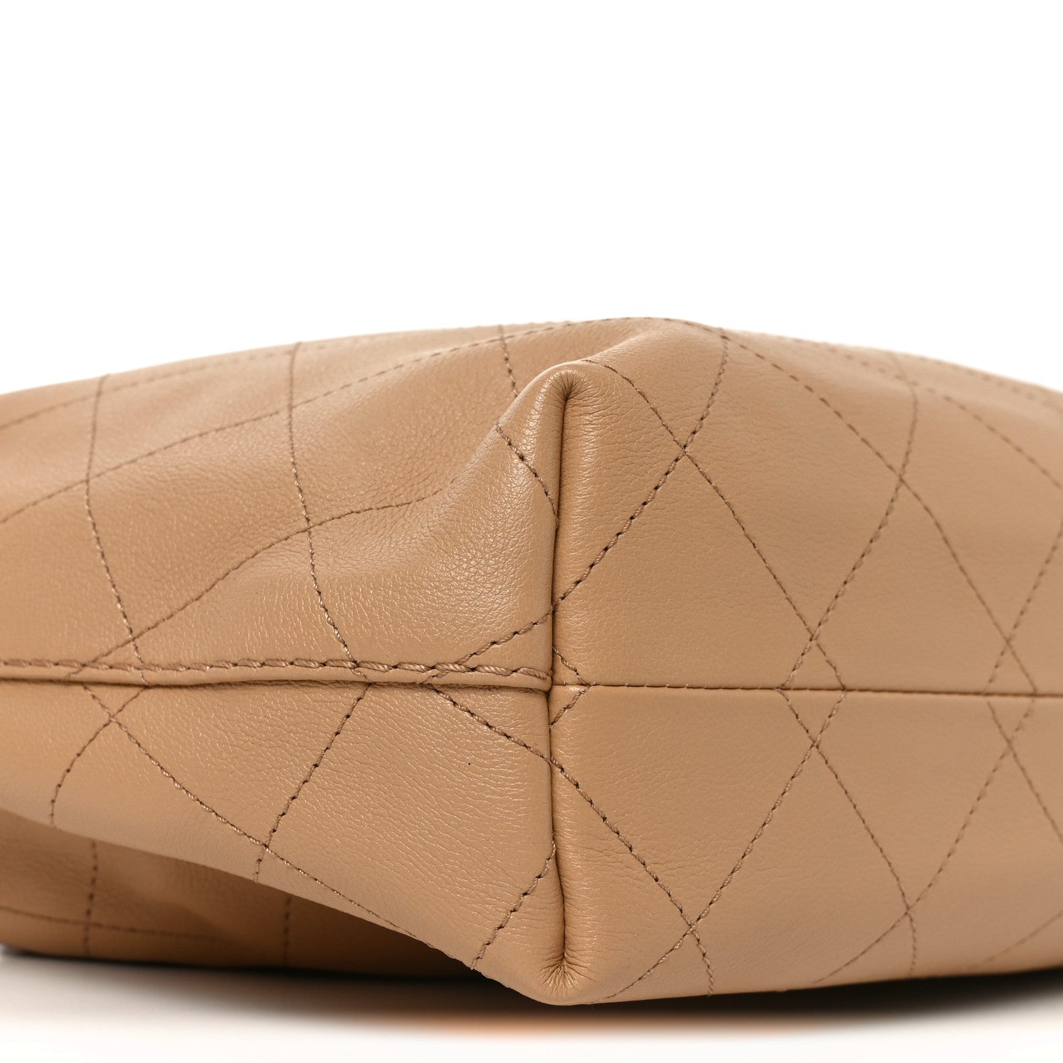 Calfskin Quilted Small Maxi Hobo Beige