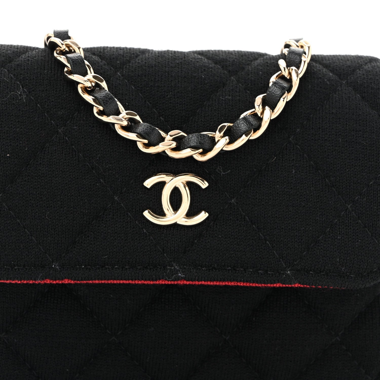 Jersey Quilted Micro Mini Flap Black