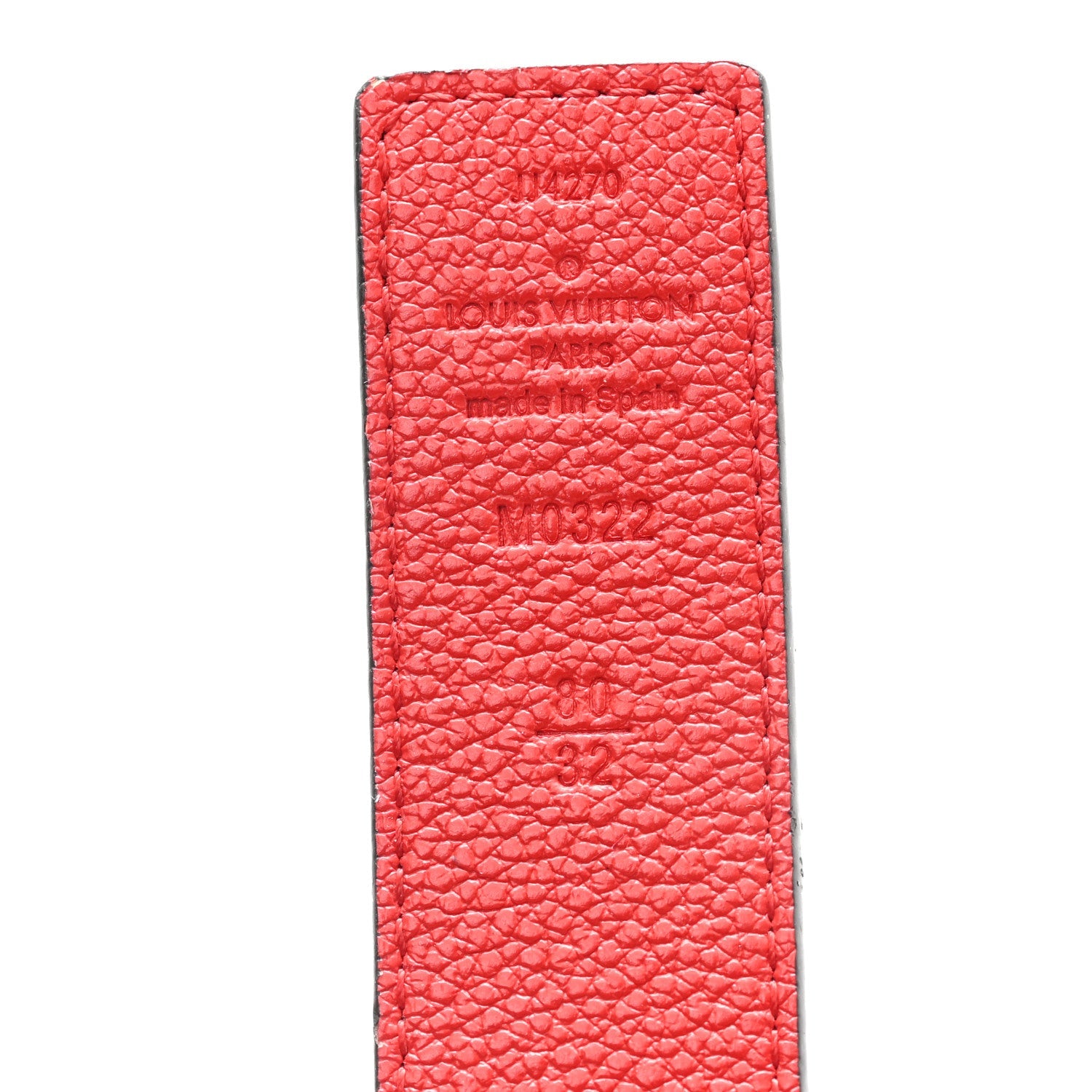 Monogram 30mm LV Initiales Reversible Belt 80 32 Coquelicot