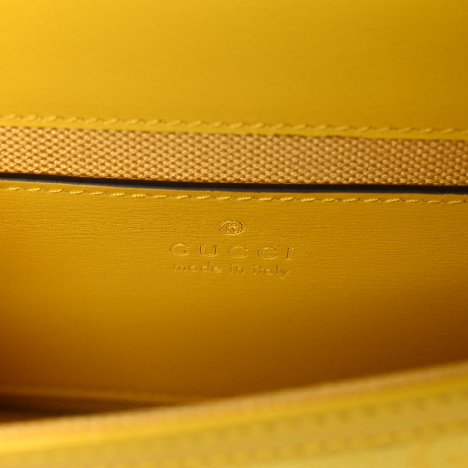 GG Monogram Scratch Lux Calfskin Mini Luce Shoulder Bag Yellow