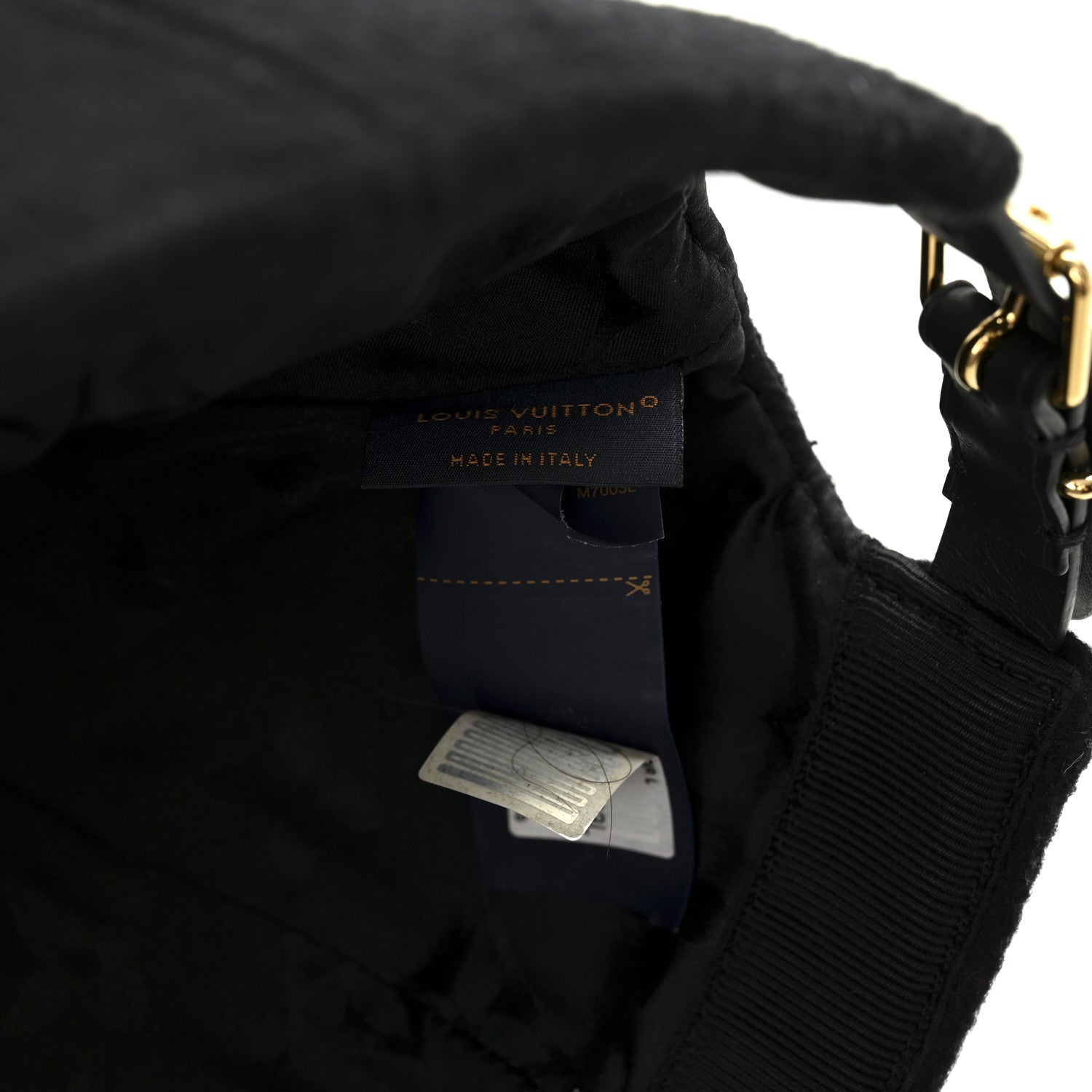 Wool Silk Monogram Endless Cap L Black