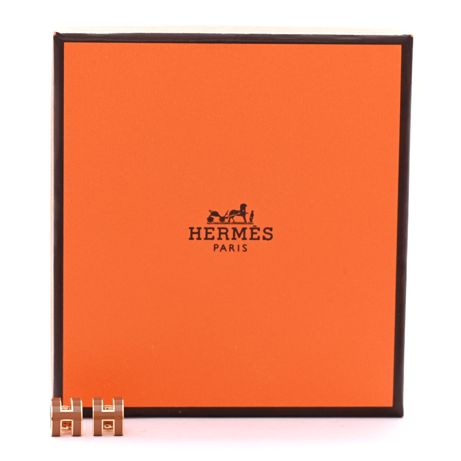 Rose Gold Lacquered Mini Pop H Earrings Rose Dragee