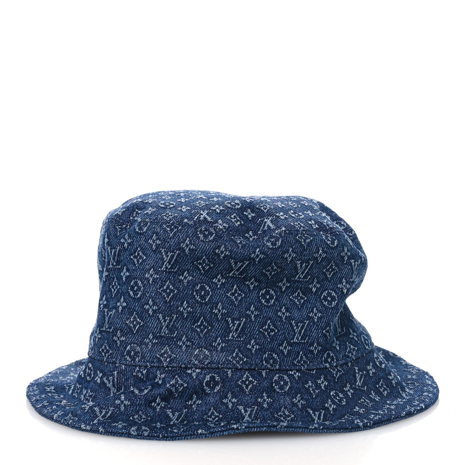 Monogram Denim Reversible Everyday Bucket Hat M Blue