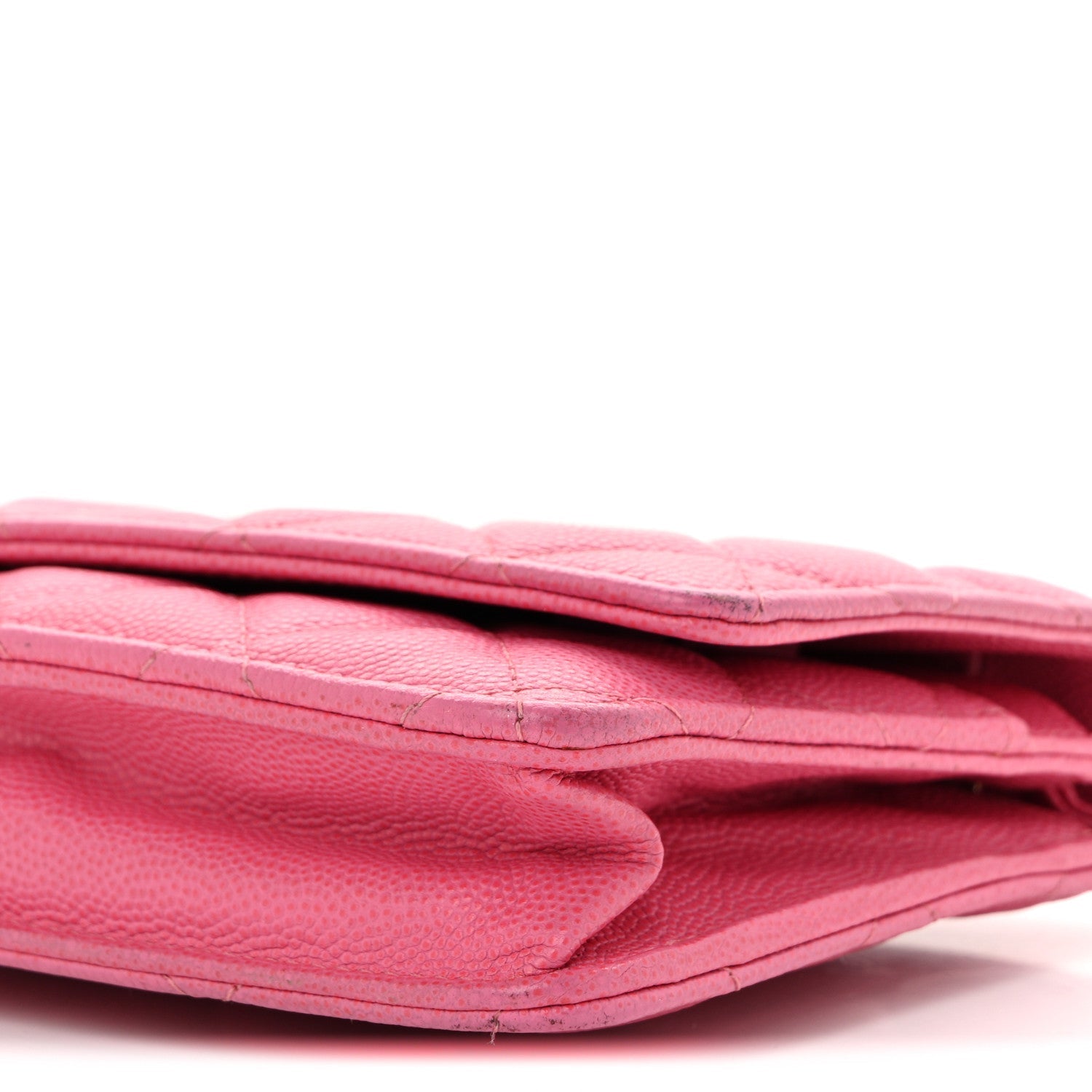 Caviar Quilted Wallet on Chain WOC Pink