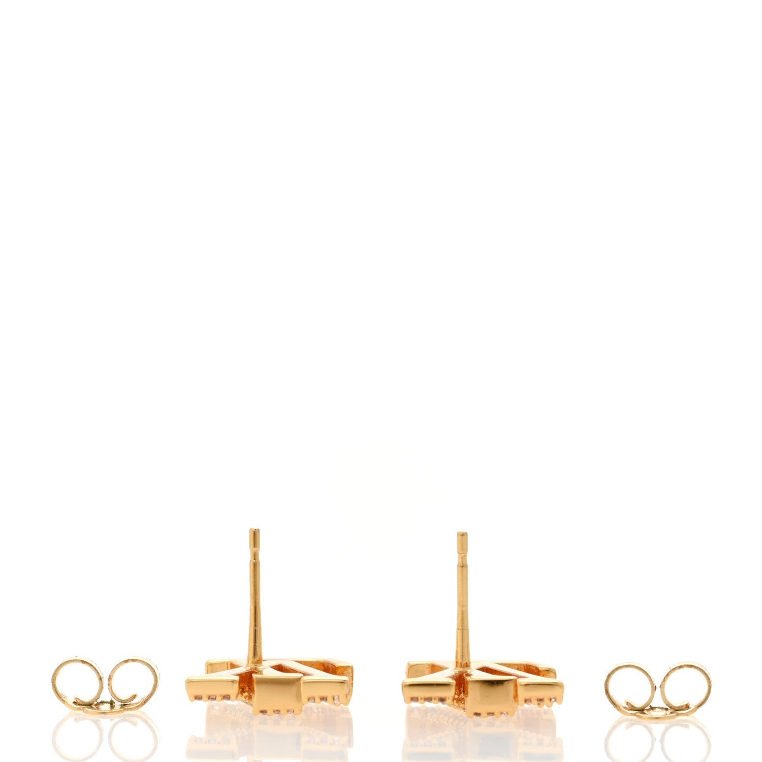 Metal Crystal LV Iconic Earrings Gold