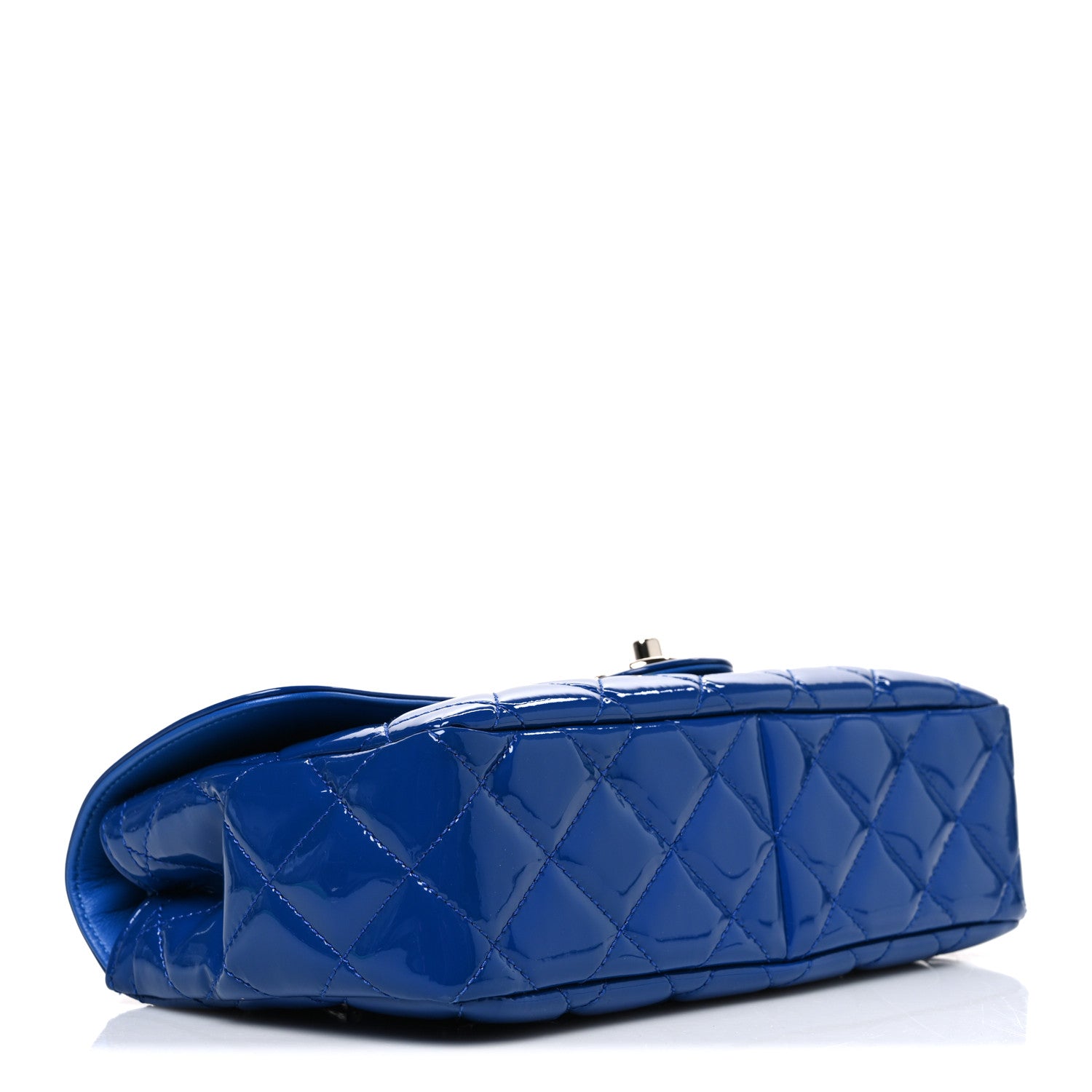 Patent Quilted Large Coco Shine Flap Blue