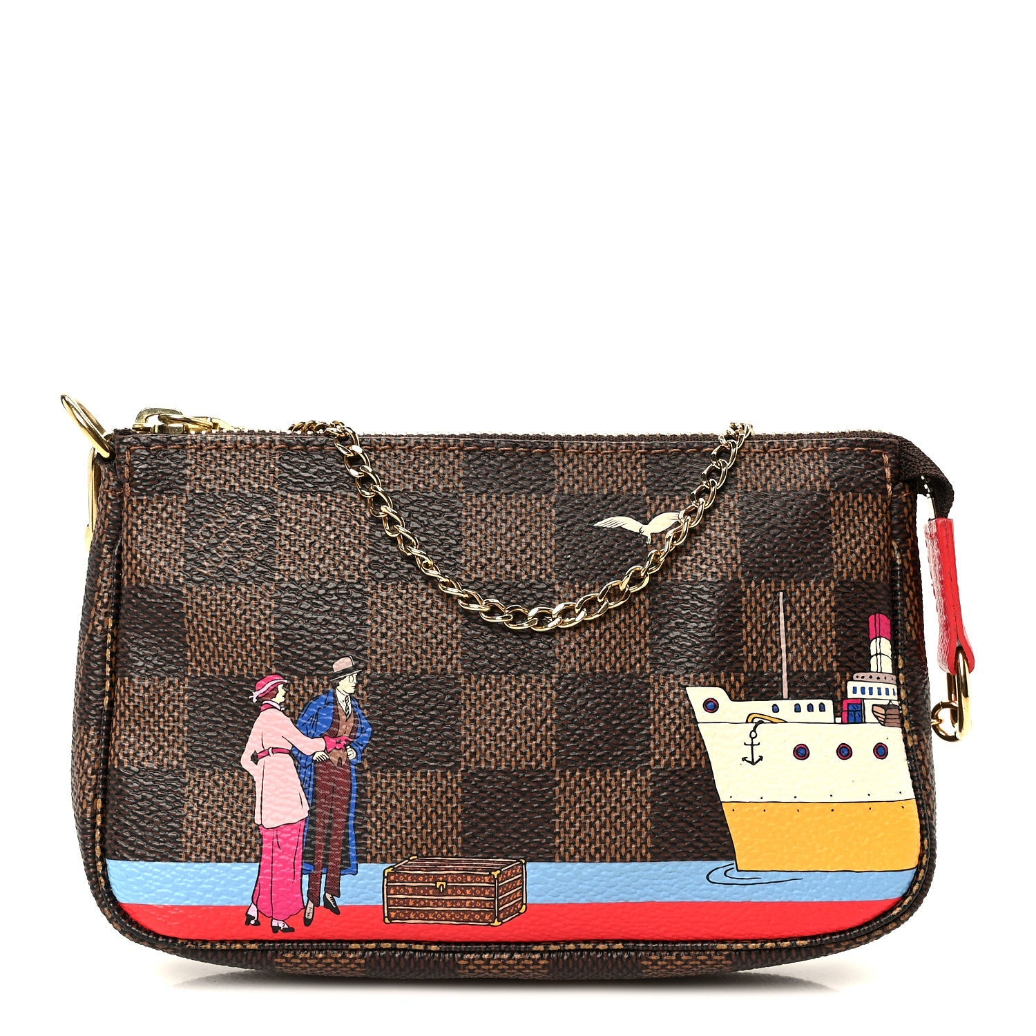 Damier Ebene 2016 Christmas Animation Mini Pochette Accessories