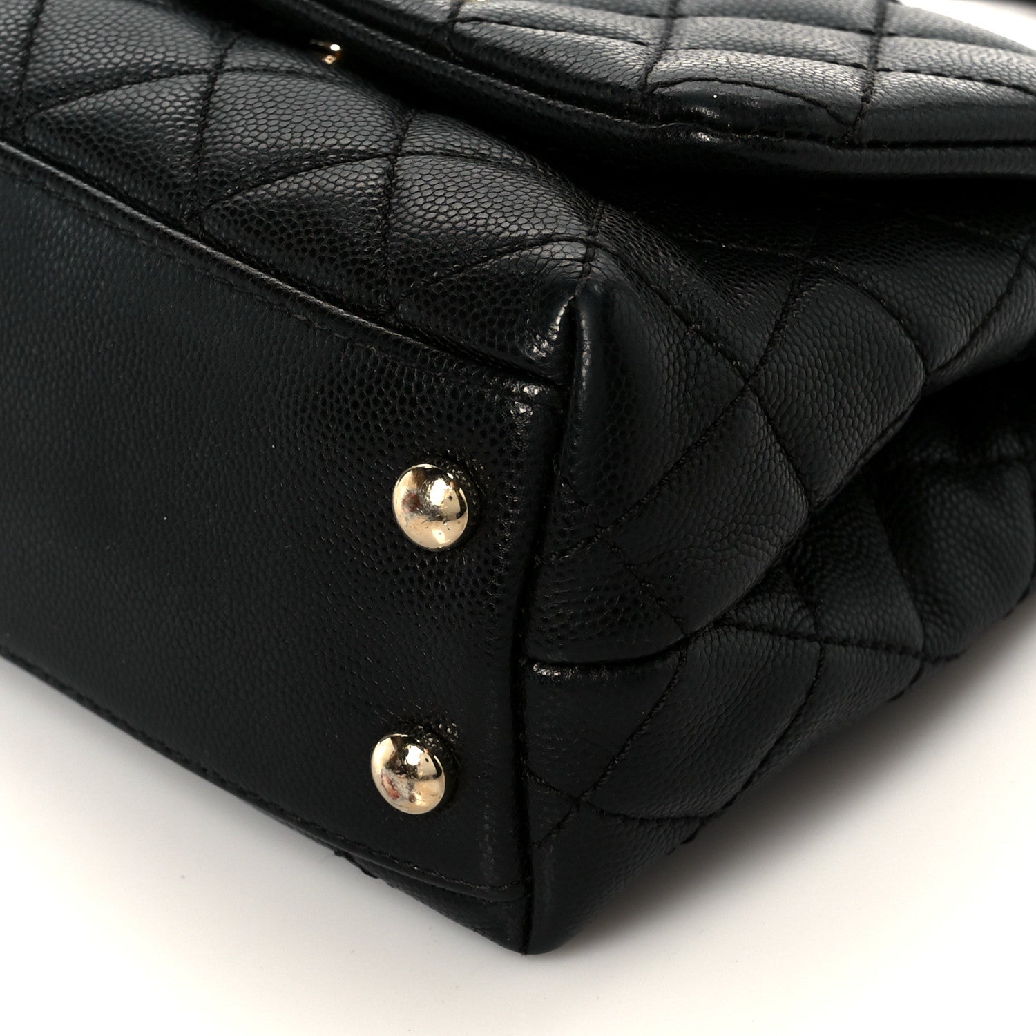 Caviar Quilted Extra Mini Coco Handle Flap Black
