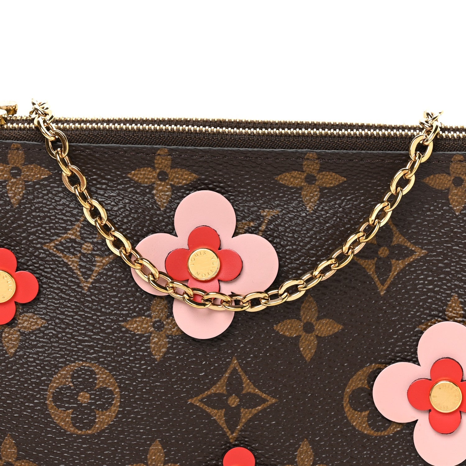 Monogram Blooming Flowers Double Zip Pochette
