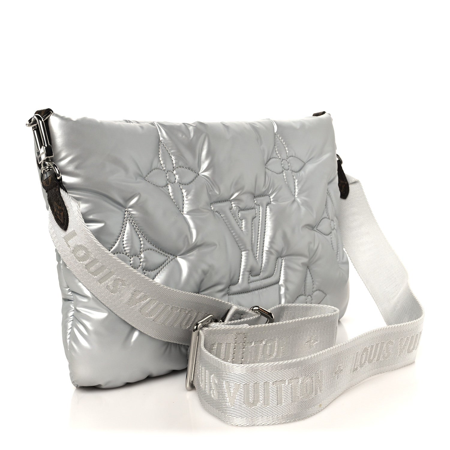 Econyl Monogram Pillow Maxi Multi Pochette Accessories Large Pochette Silver