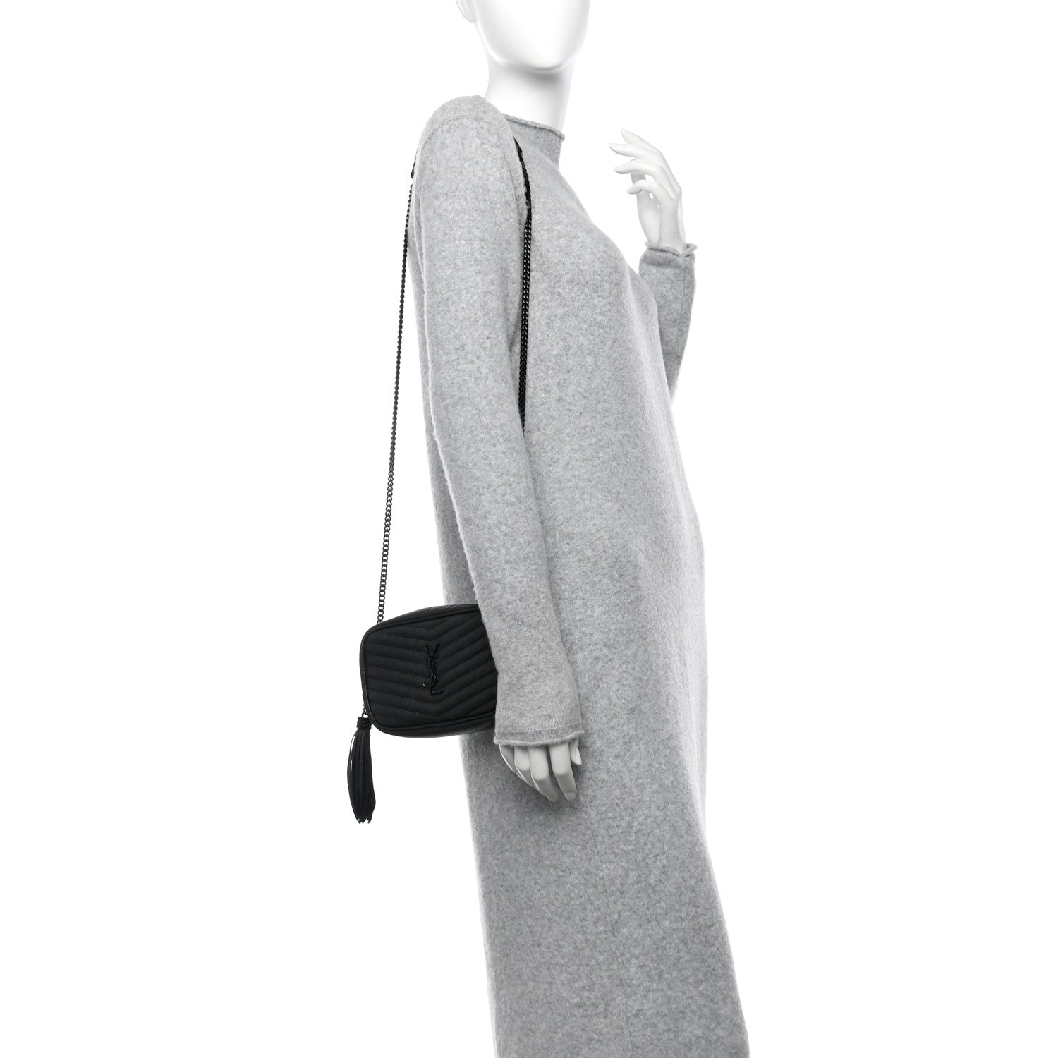 Grain De Poudre Matelasse Monochrome Monogram Mini Lou Camera Bag Black